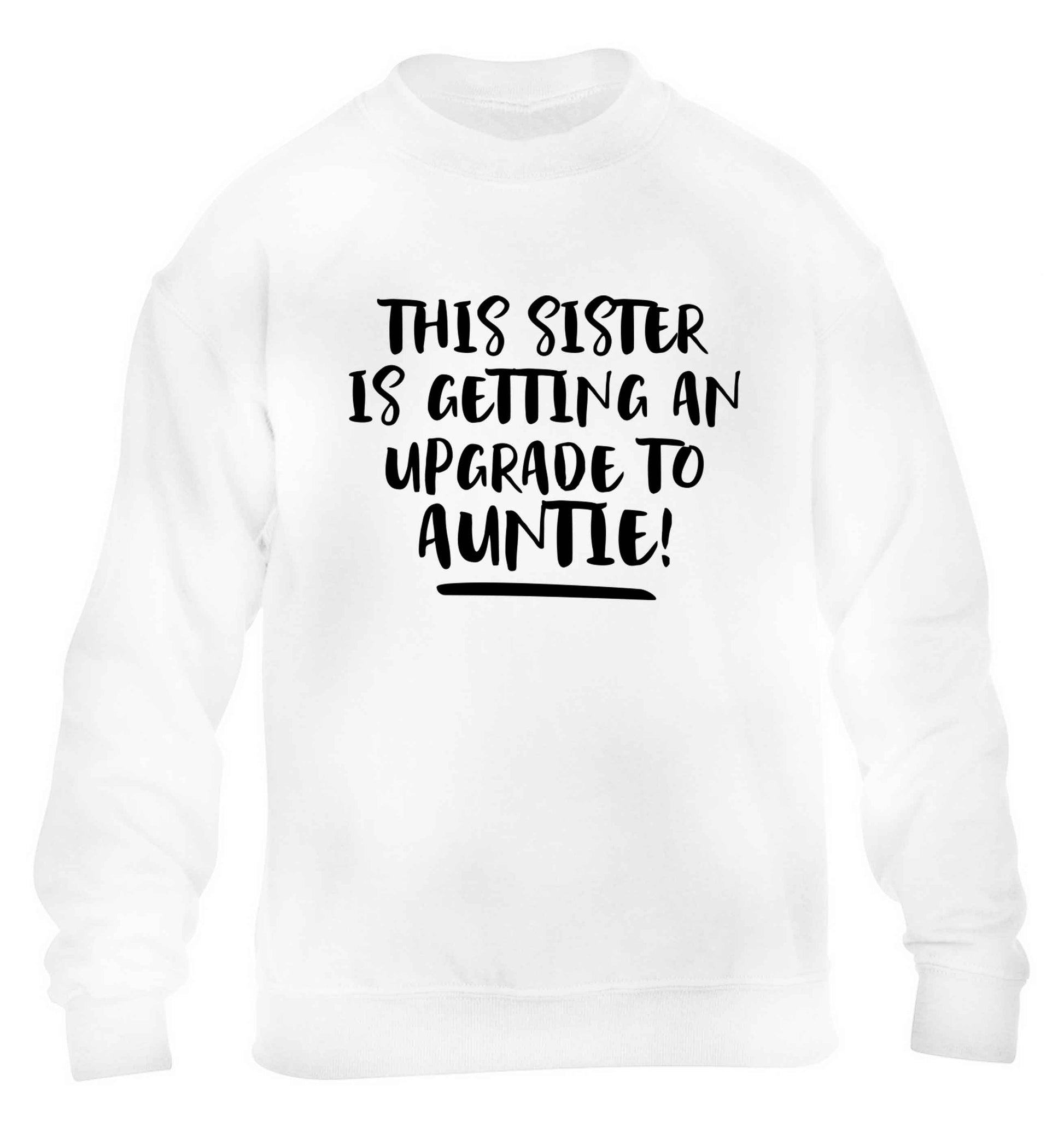 This sister is getting an upgrade to auntie! children's white sweater 12-13 Years