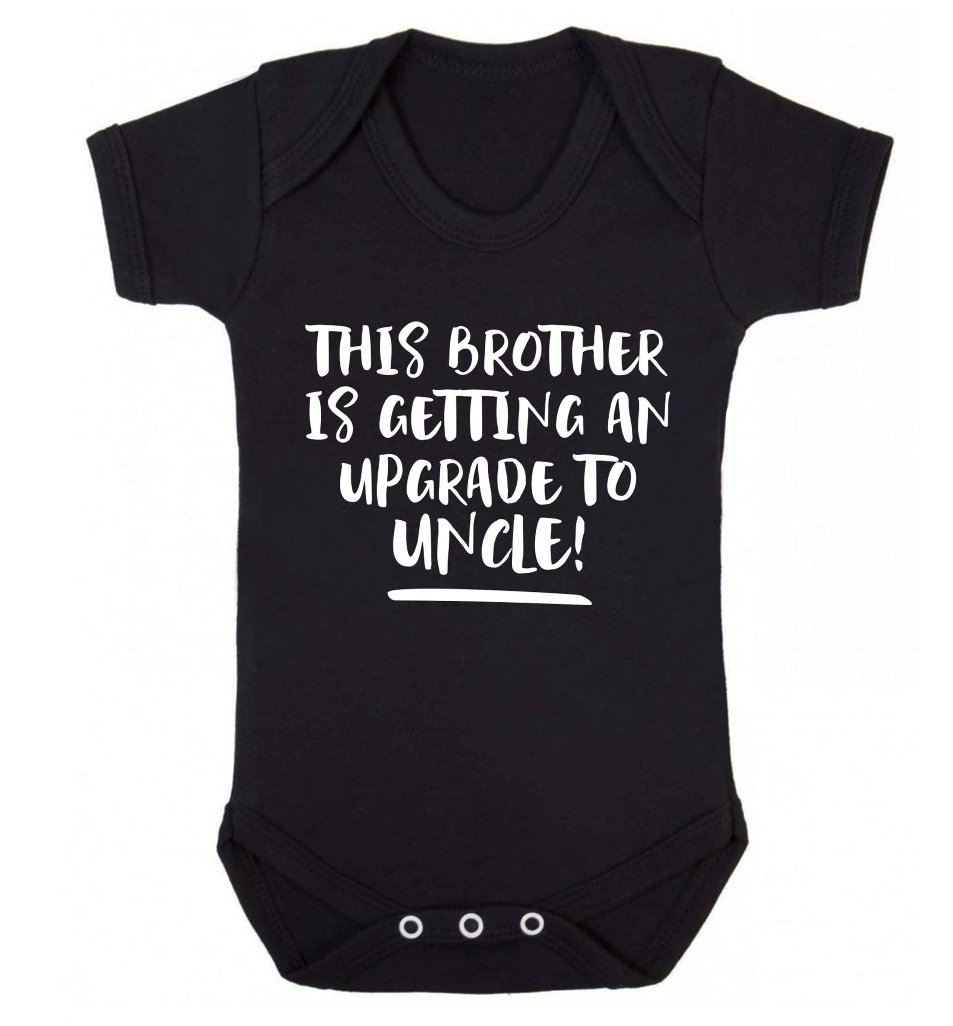 This brother is getting an upgrade to uncle! Baby Vest black 18-24 months