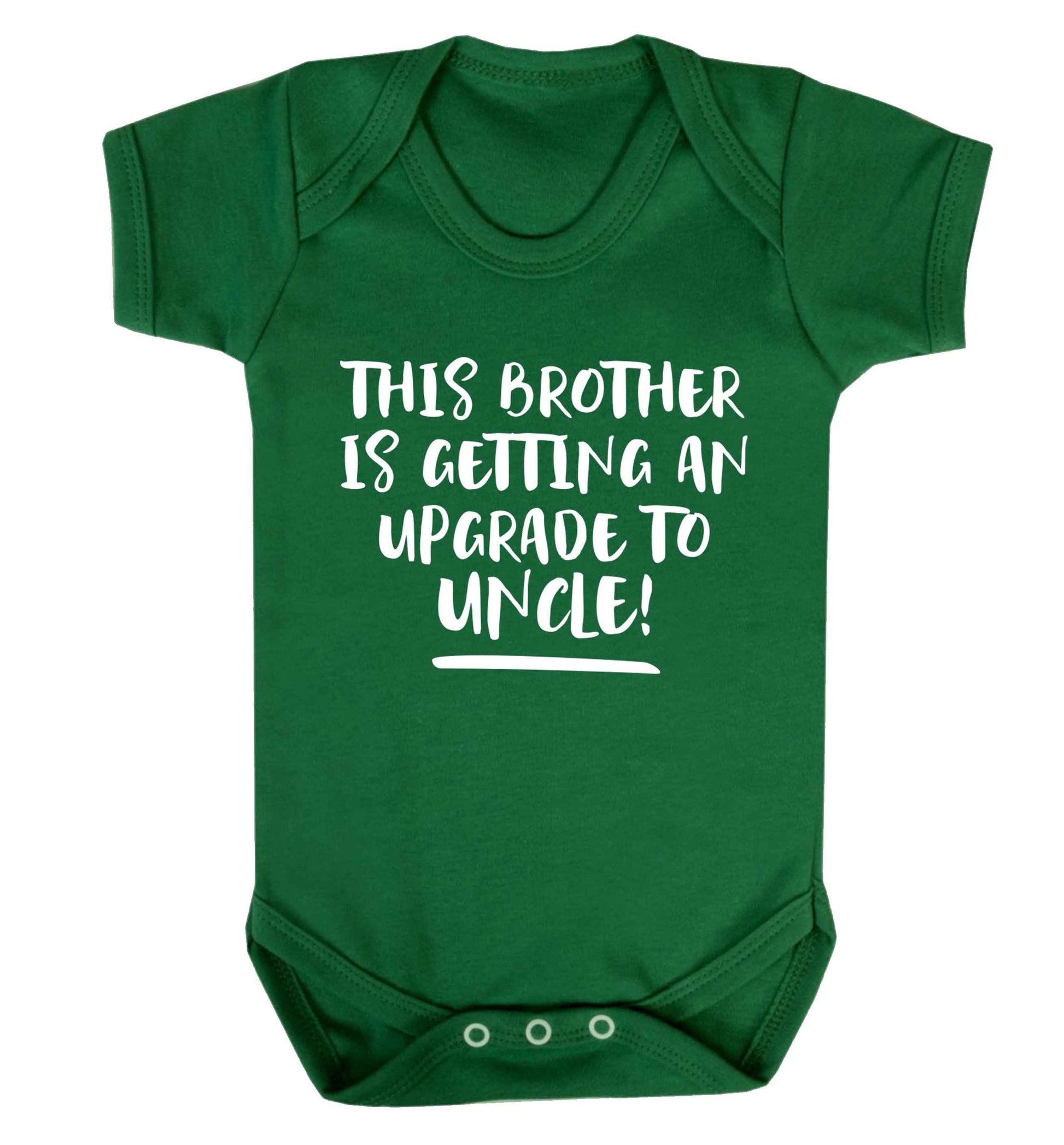 This brother is getting an upgrade to uncle! Baby Vest green 18-24 months