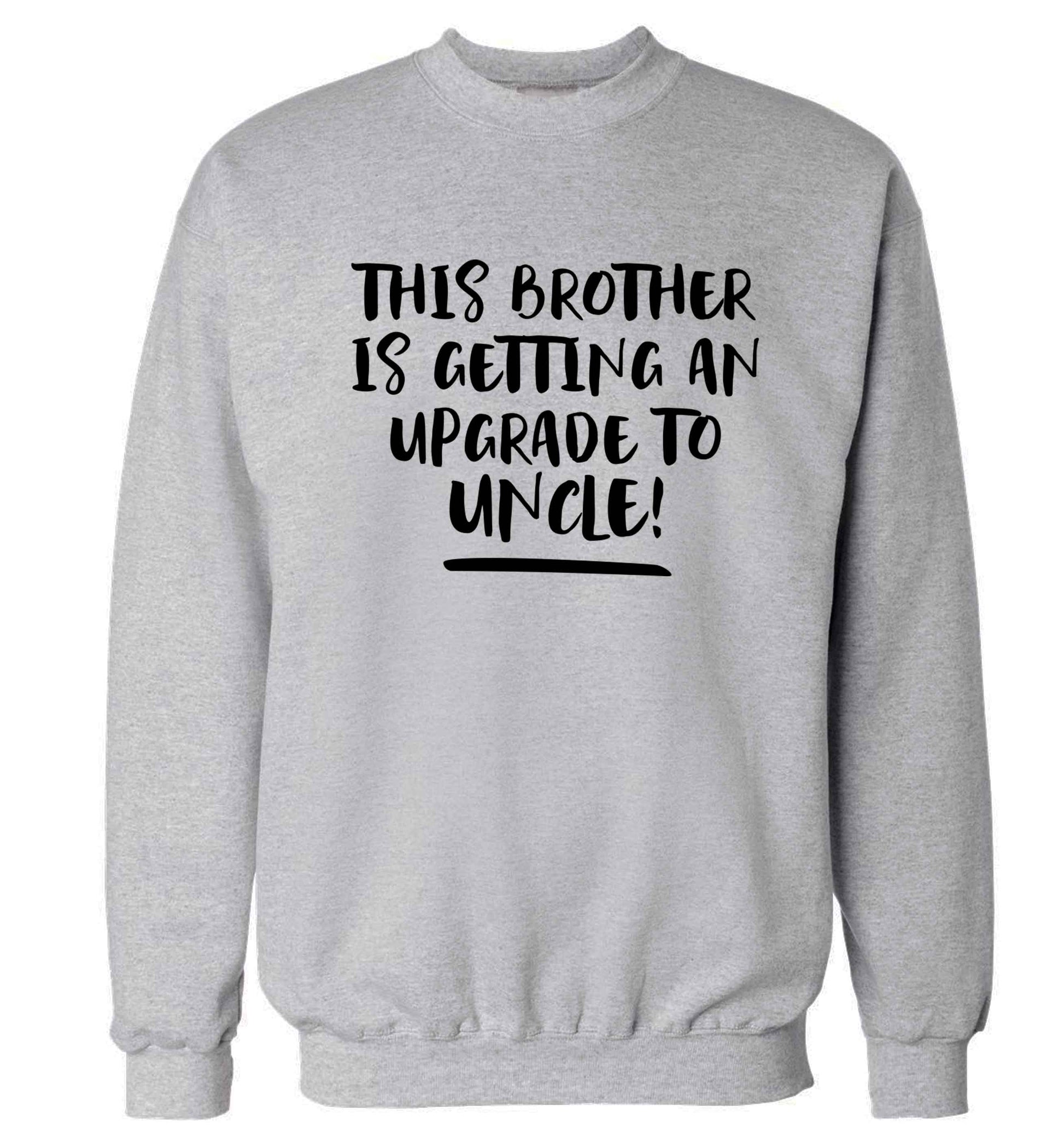 This brother is getting an upgrade to uncle! Adult's unisex grey Sweater 2XL