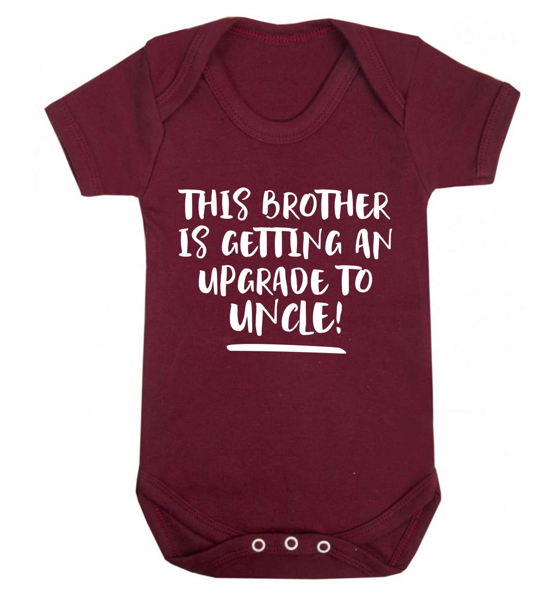 This brother is getting an upgrade to uncle! Baby Vest maroon 18-24 months