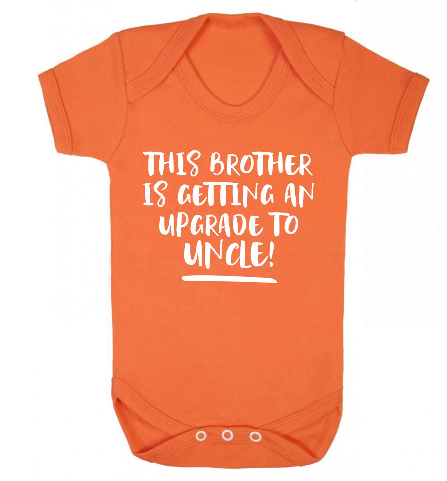 This brother is getting an upgrade to uncle! Baby Vest orange 18-24 months