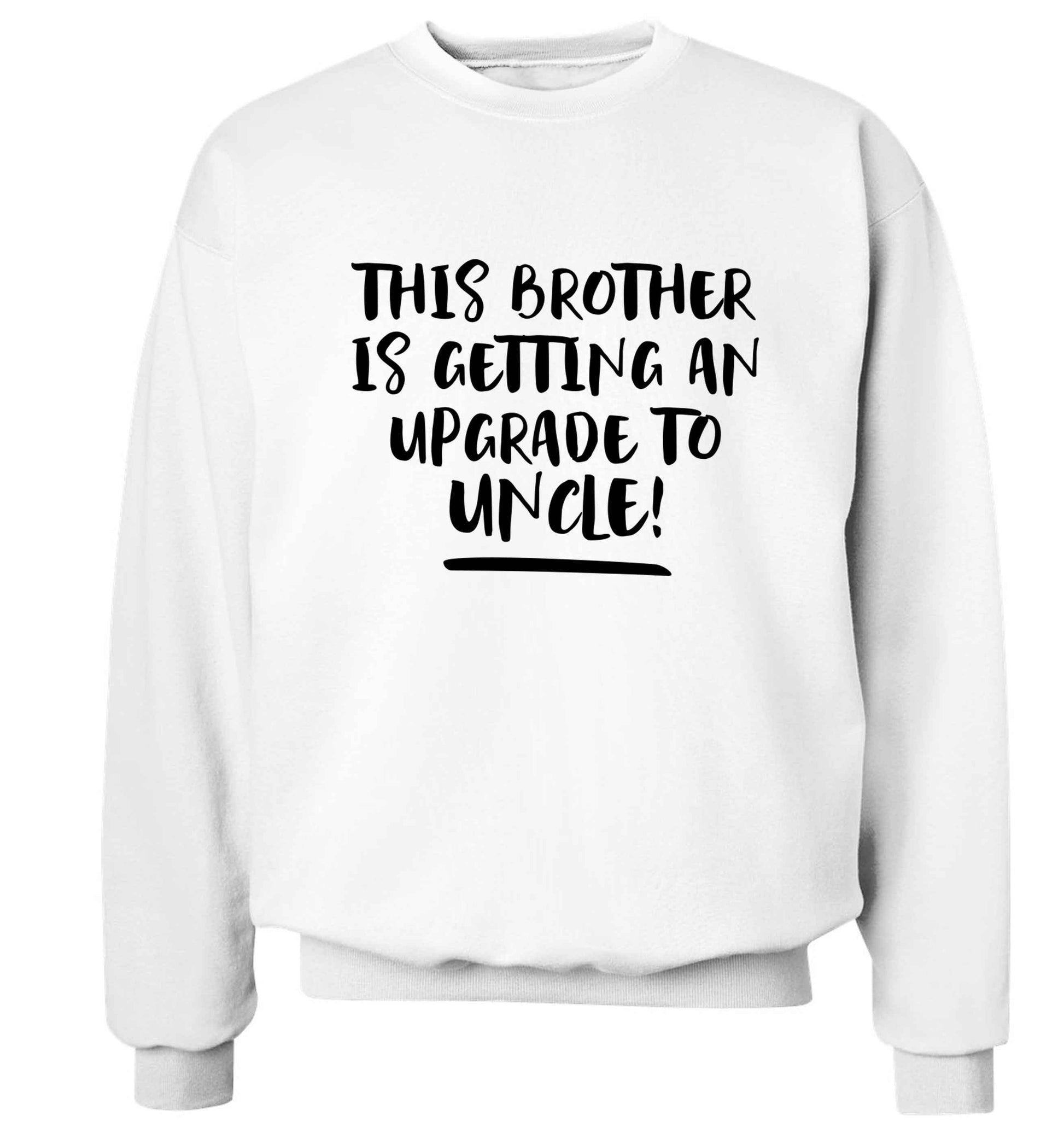 This brother is getting an upgrade to uncle! Adult's unisex white Sweater 2XL