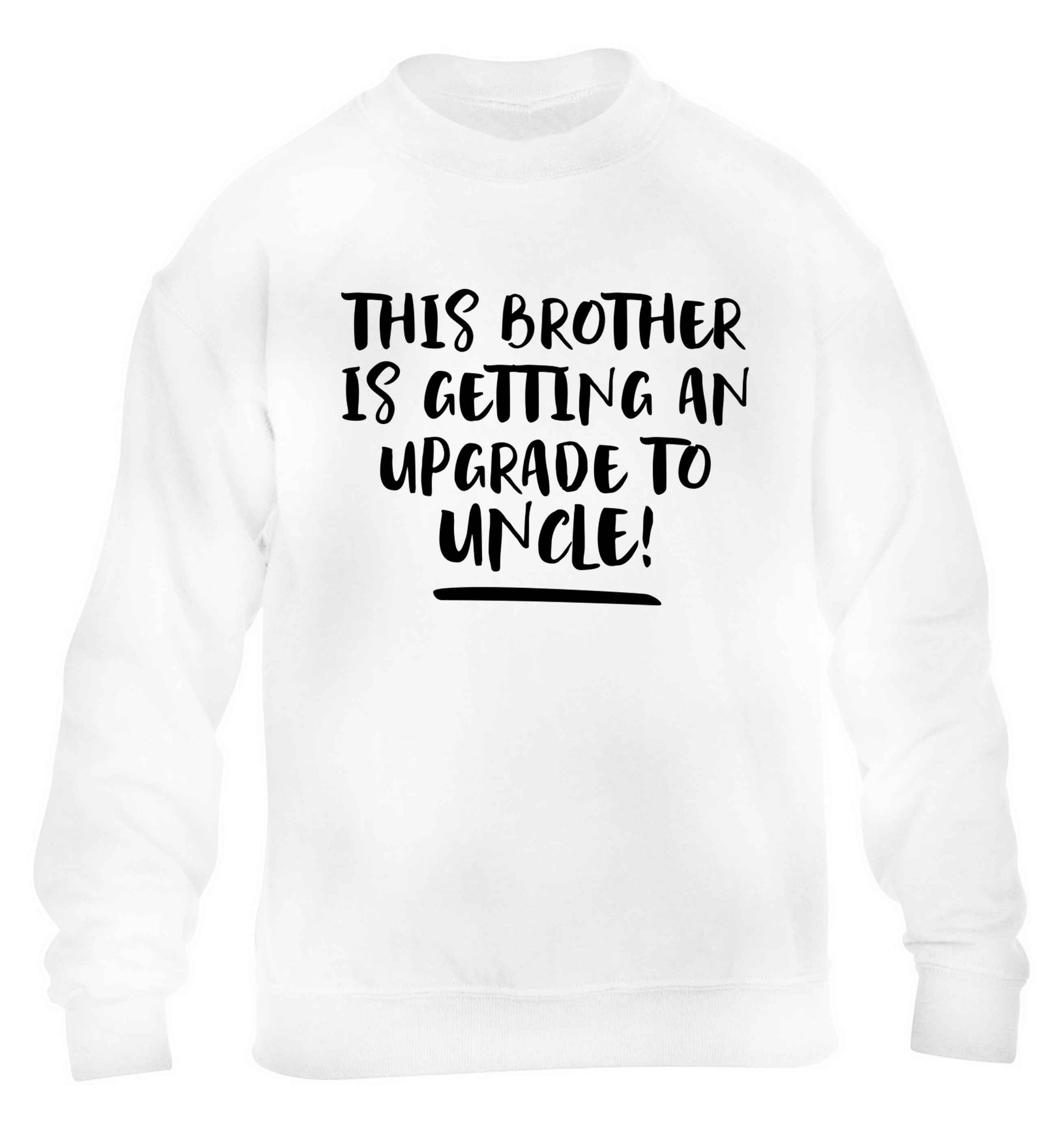 This brother is getting an upgrade to uncle! children's white sweater 12-13 Years