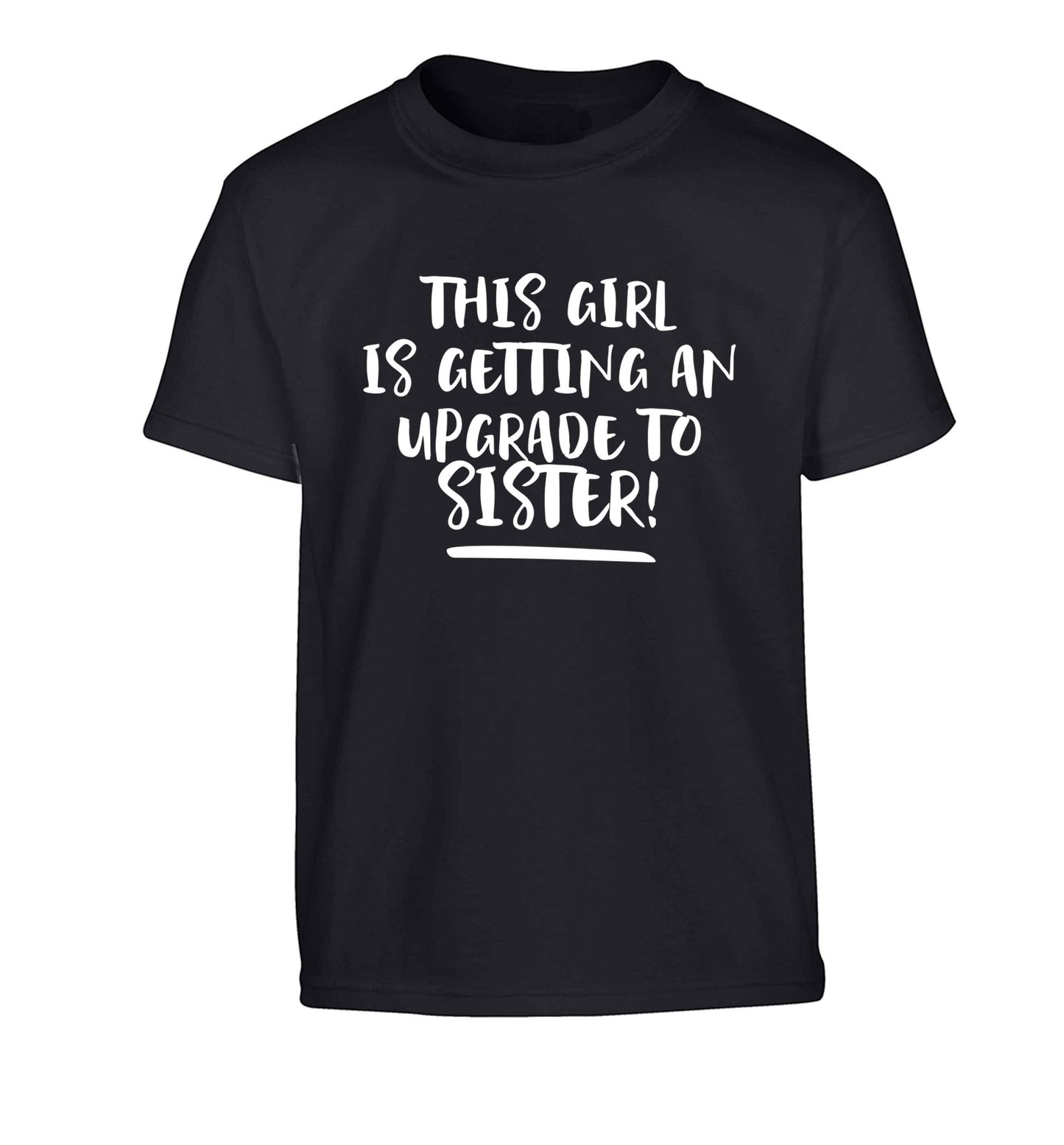 This girl is getting an upgrade to sister! Children's black Tshirt 12-13 Years