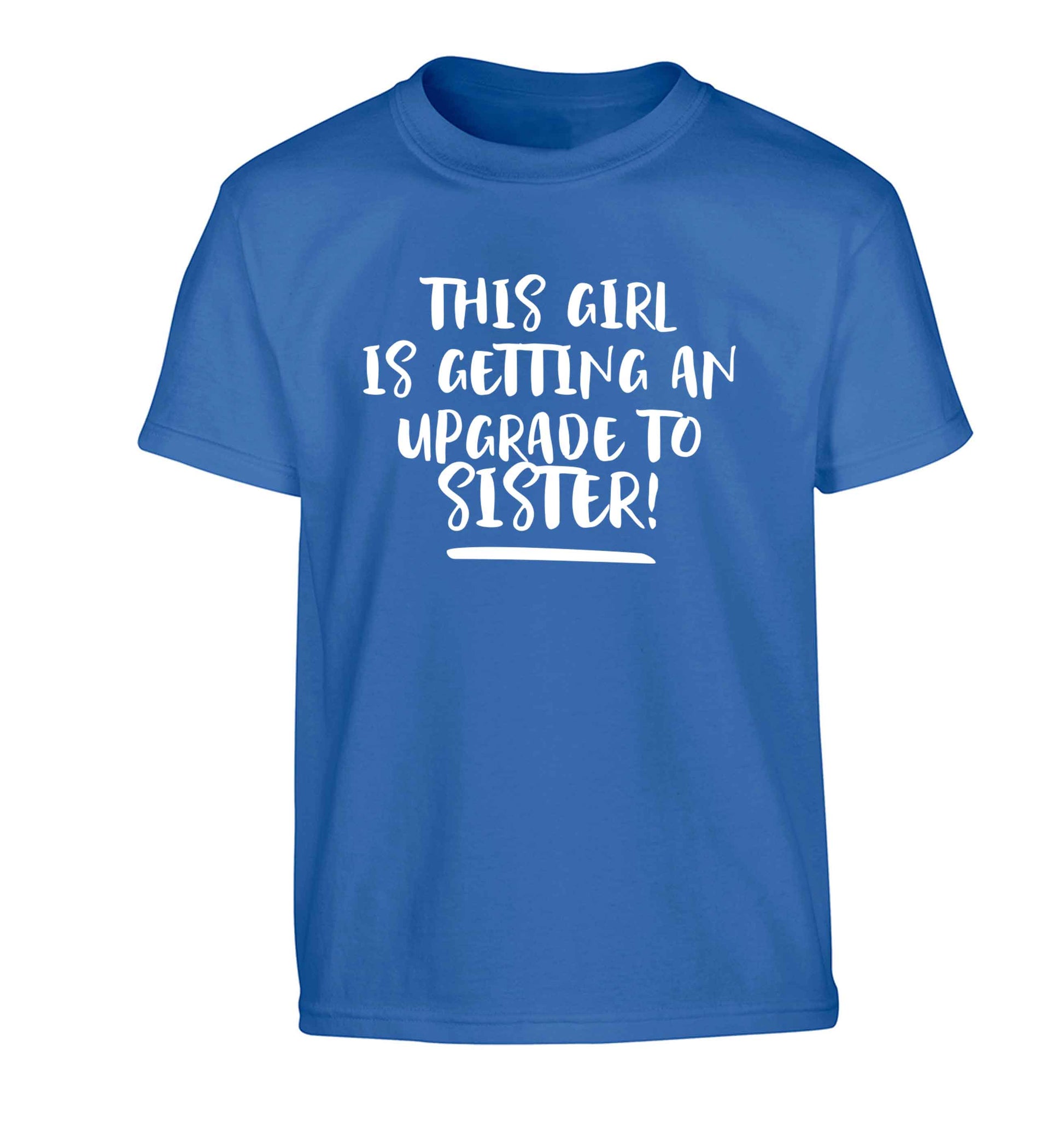 This girl is getting an upgrade to sister! Children's blue Tshirt 12-13 Years
