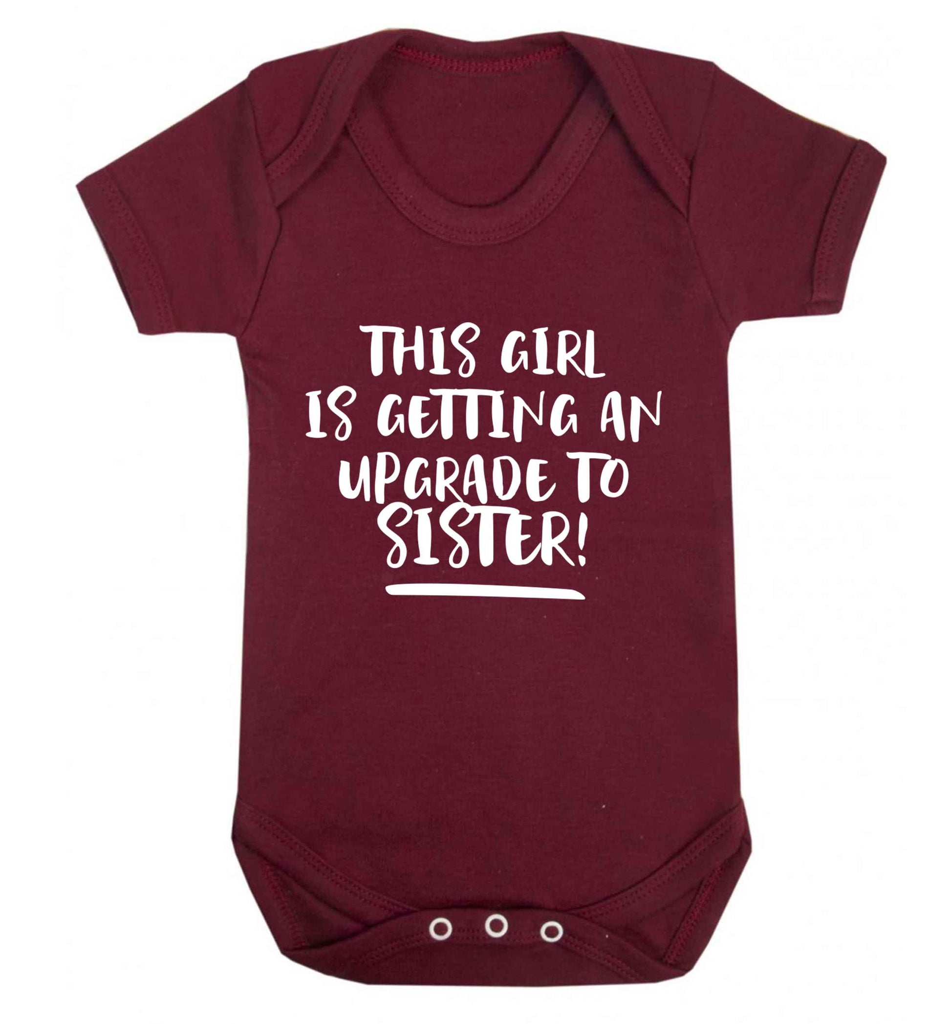 This girl is getting an upgrade to sister! Baby Vest maroon 18-24 months