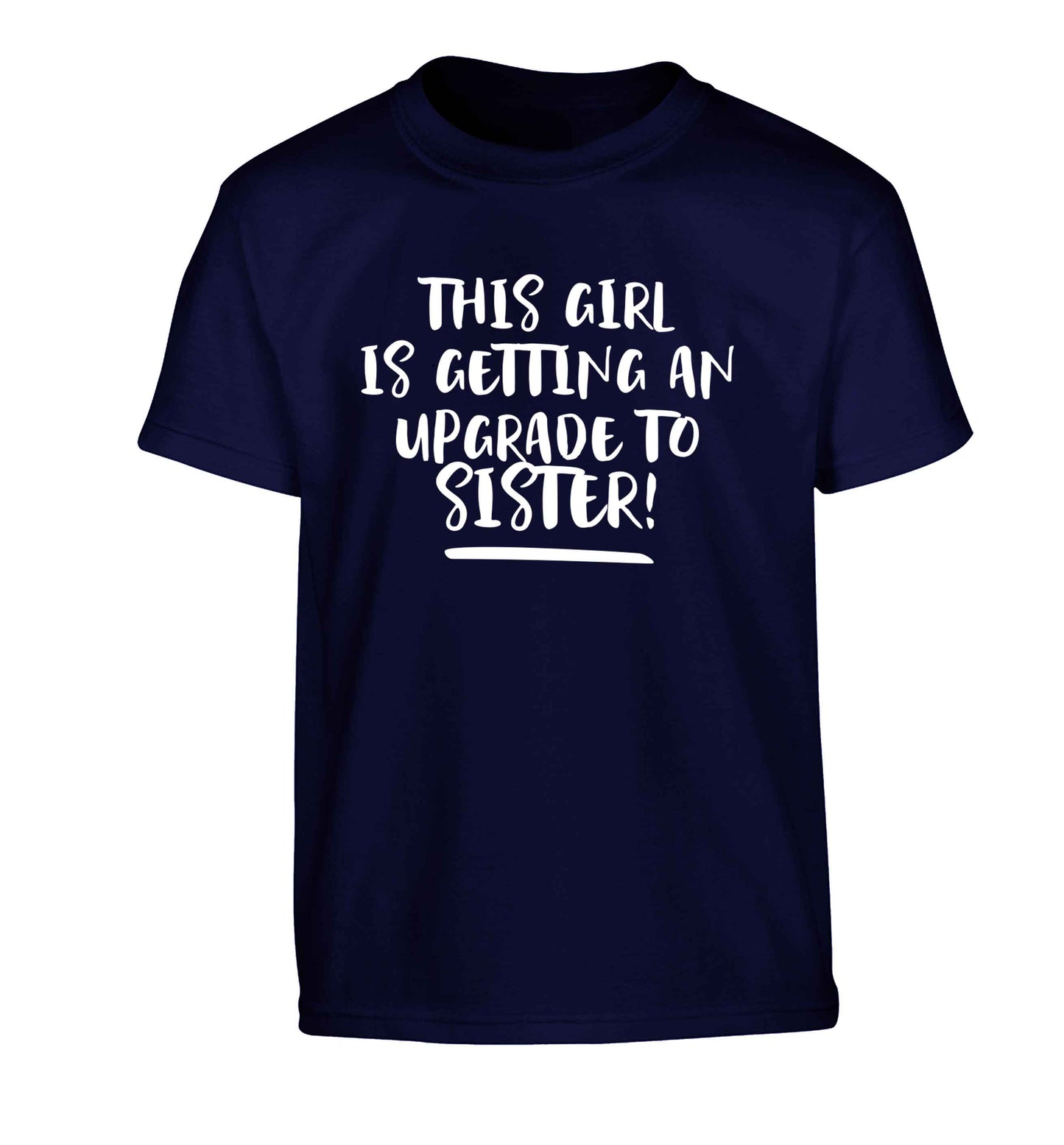 This girl is getting an upgrade to sister! Children's navy Tshirt 12-13 Years