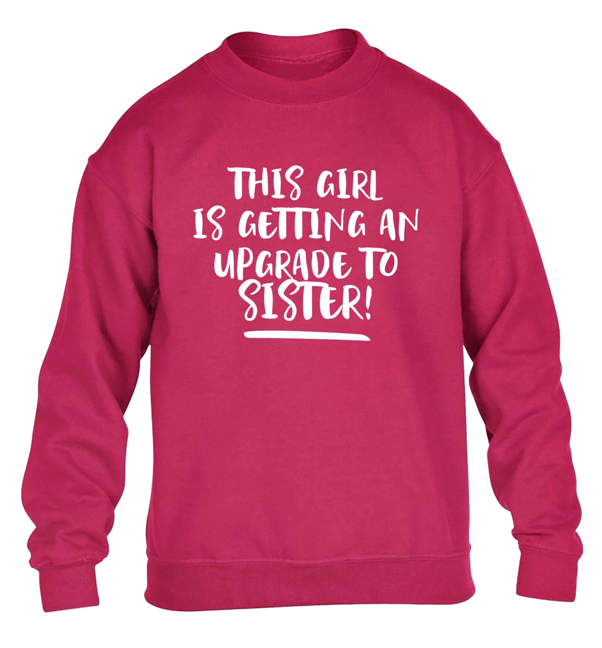 This girl is getting an upgrade to sister! children's pink sweater 12-13 Years