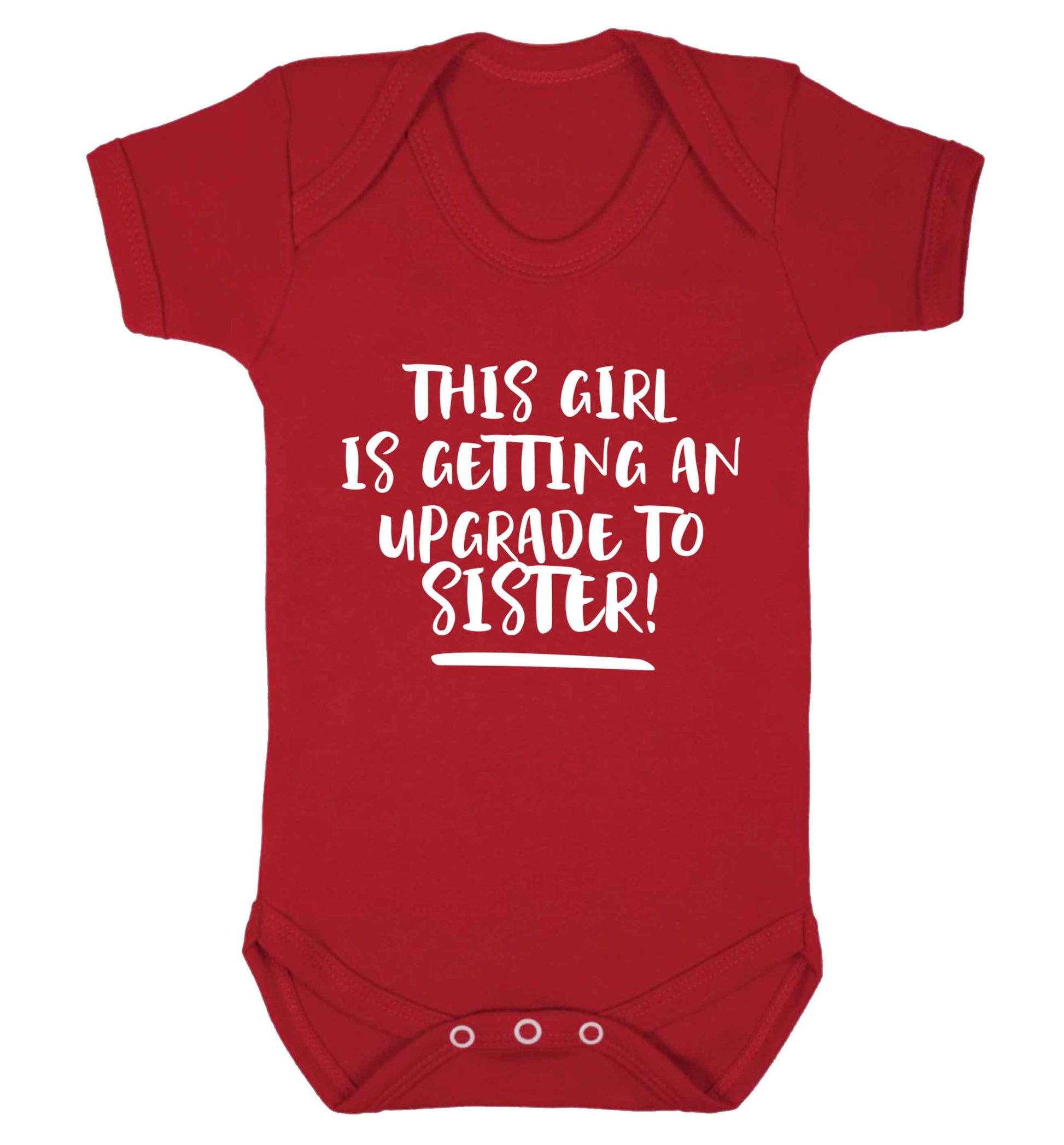 This girl is getting an upgrade to sister! Baby Vest red 18-24 months