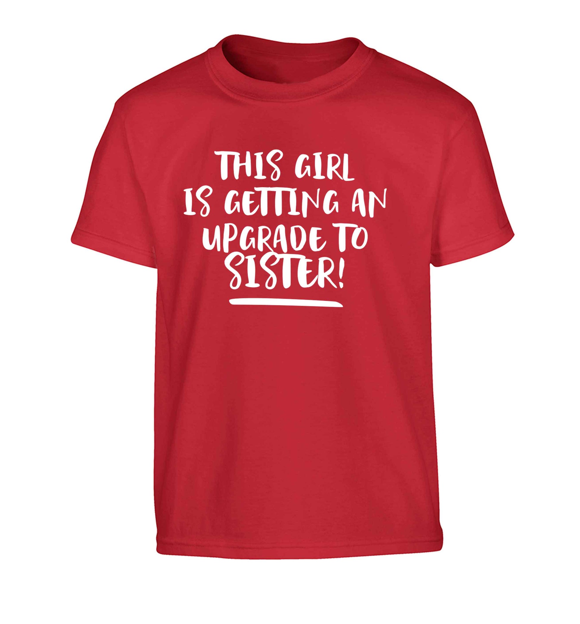This girl is getting an upgrade to sister! Children's red Tshirt 12-13 Years