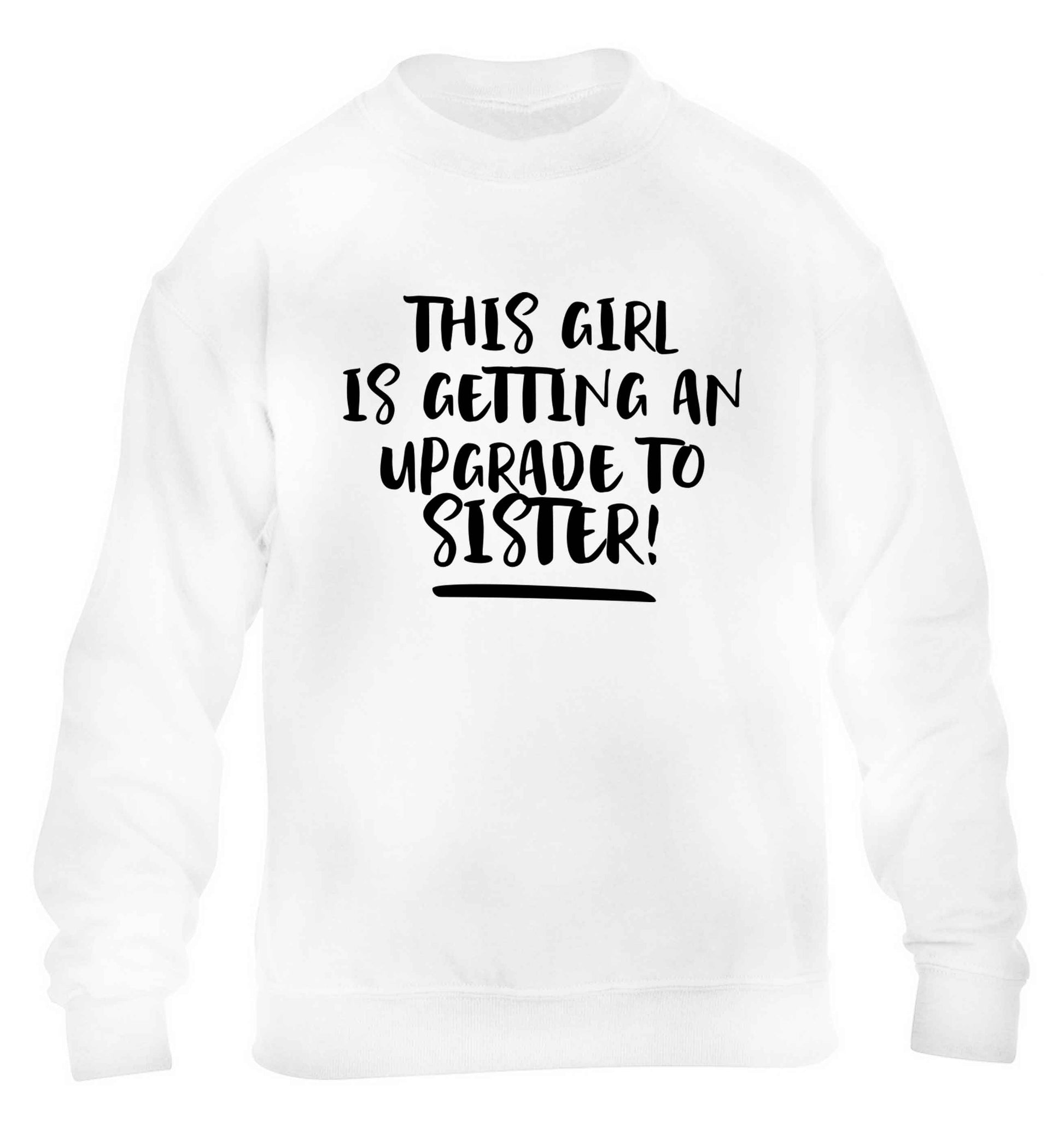 This girl is getting an upgrade to sister! children's white sweater 12-13 Years