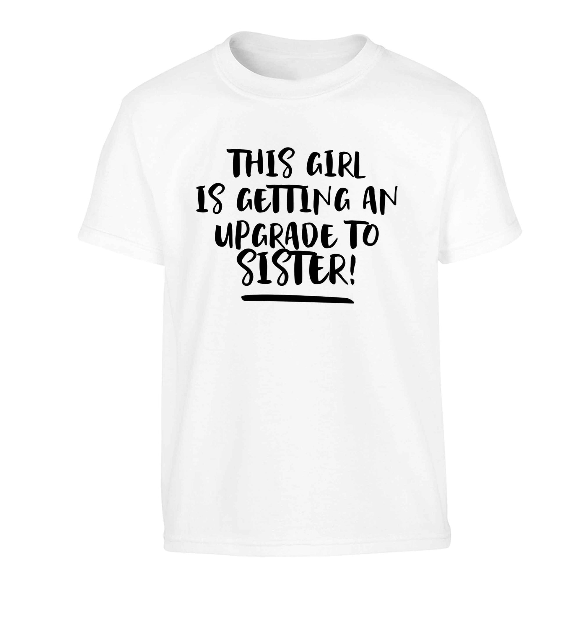 This girl is getting an upgrade to sister! Children's white Tshirt 12-13 Years