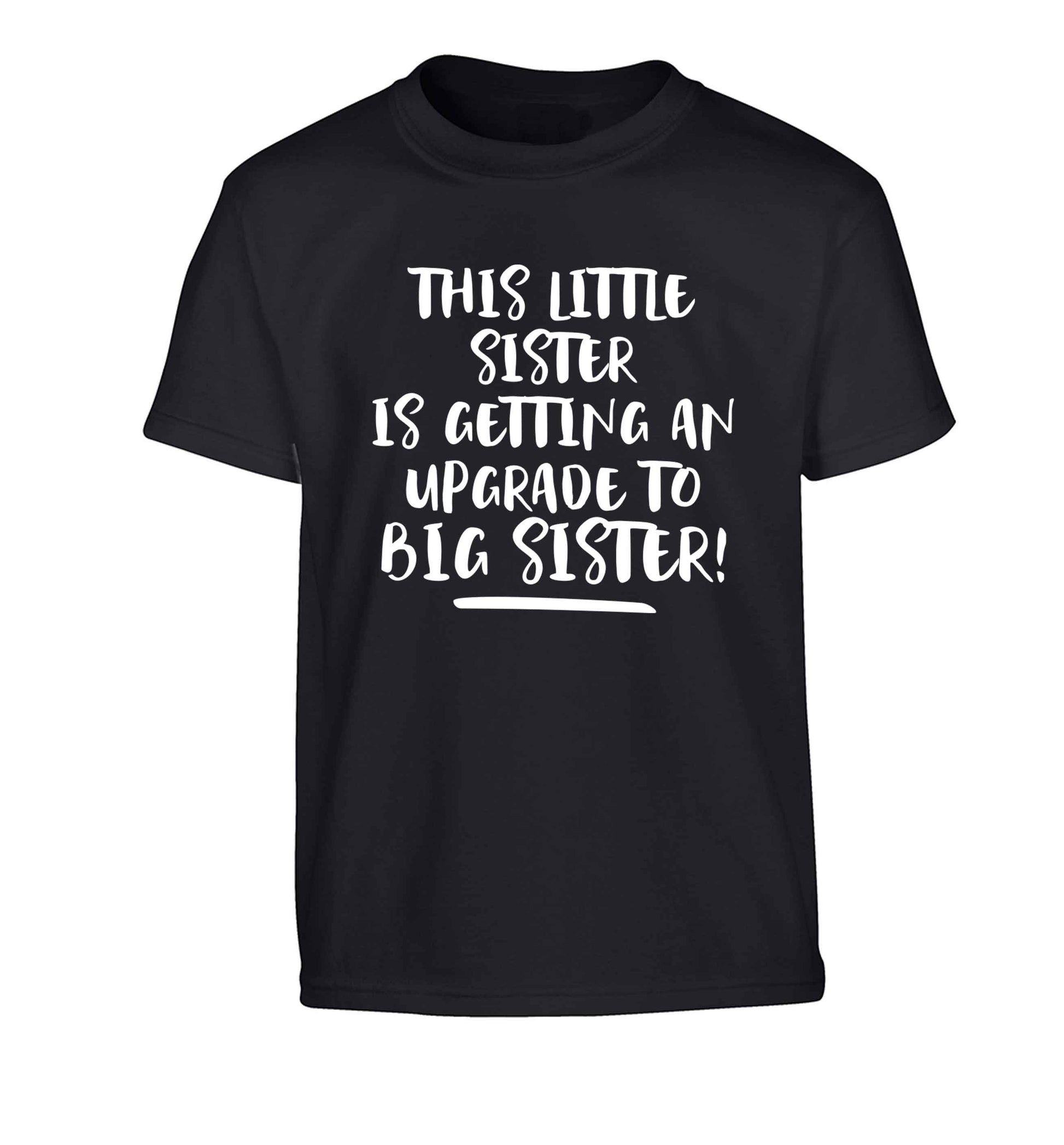 This little sister is getting an upgrade to big sister! Children's black Tshirt 12-13 Years