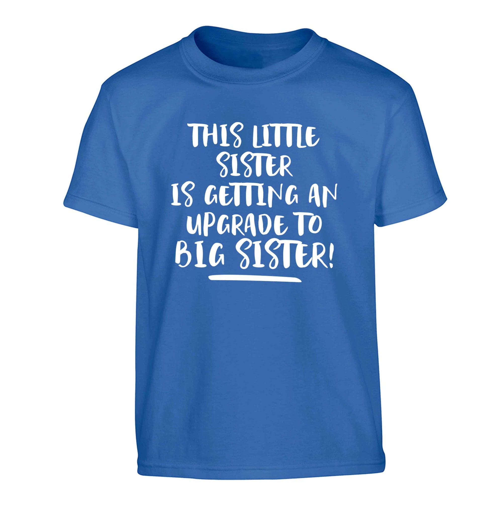 This little sister is getting an upgrade to big sister! Children's blue Tshirt 12-13 Years