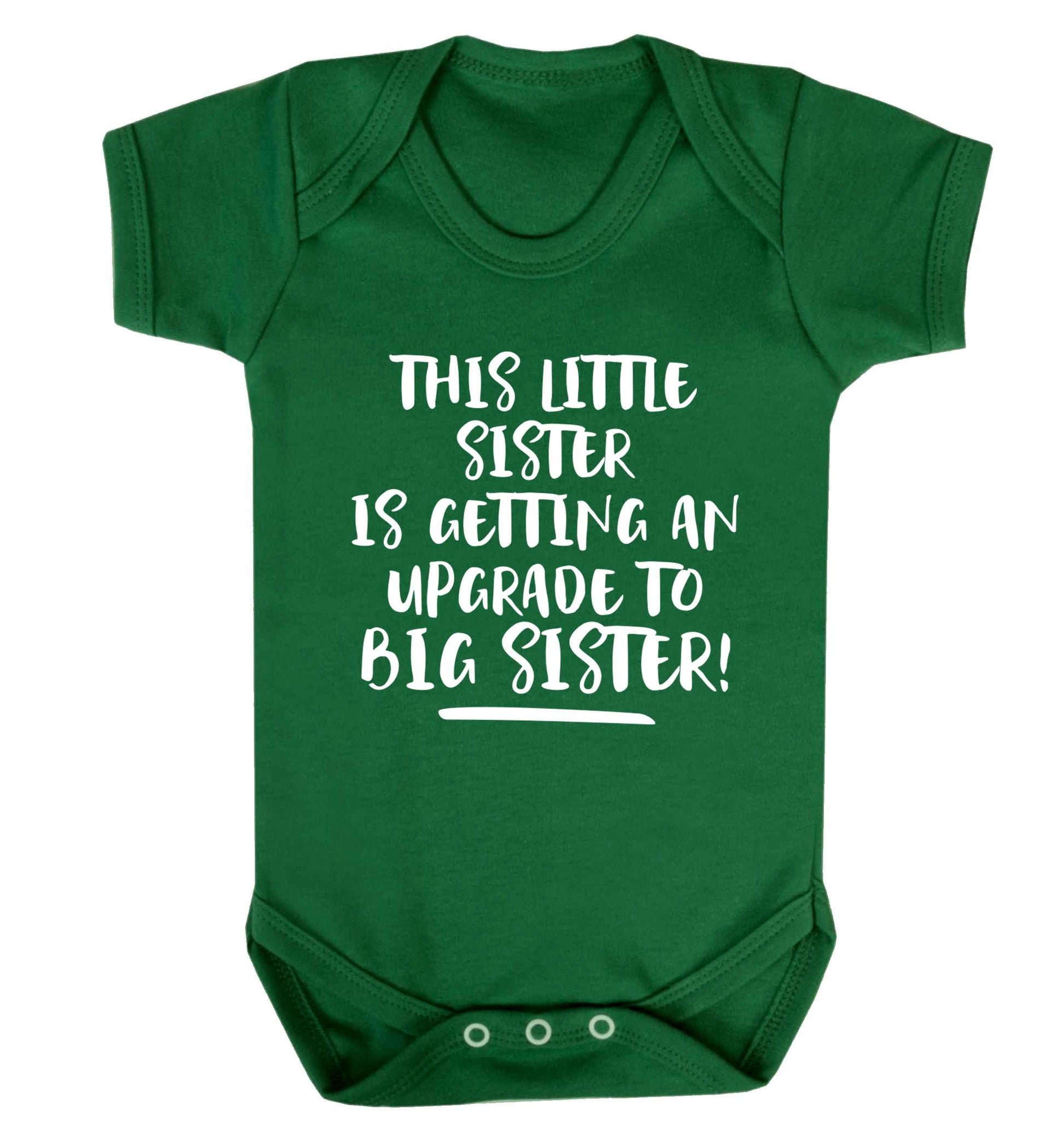 This little sister is getting an upgrade to big sister! Baby Vest green 18-24 months