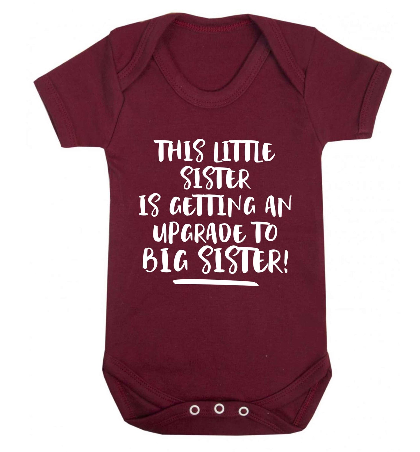 This little sister is getting an upgrade to big sister! Baby Vest maroon 18-24 months