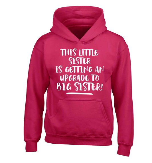 This little sister is getting an upgrade to big sister! children's pink hoodie 12-13 Years