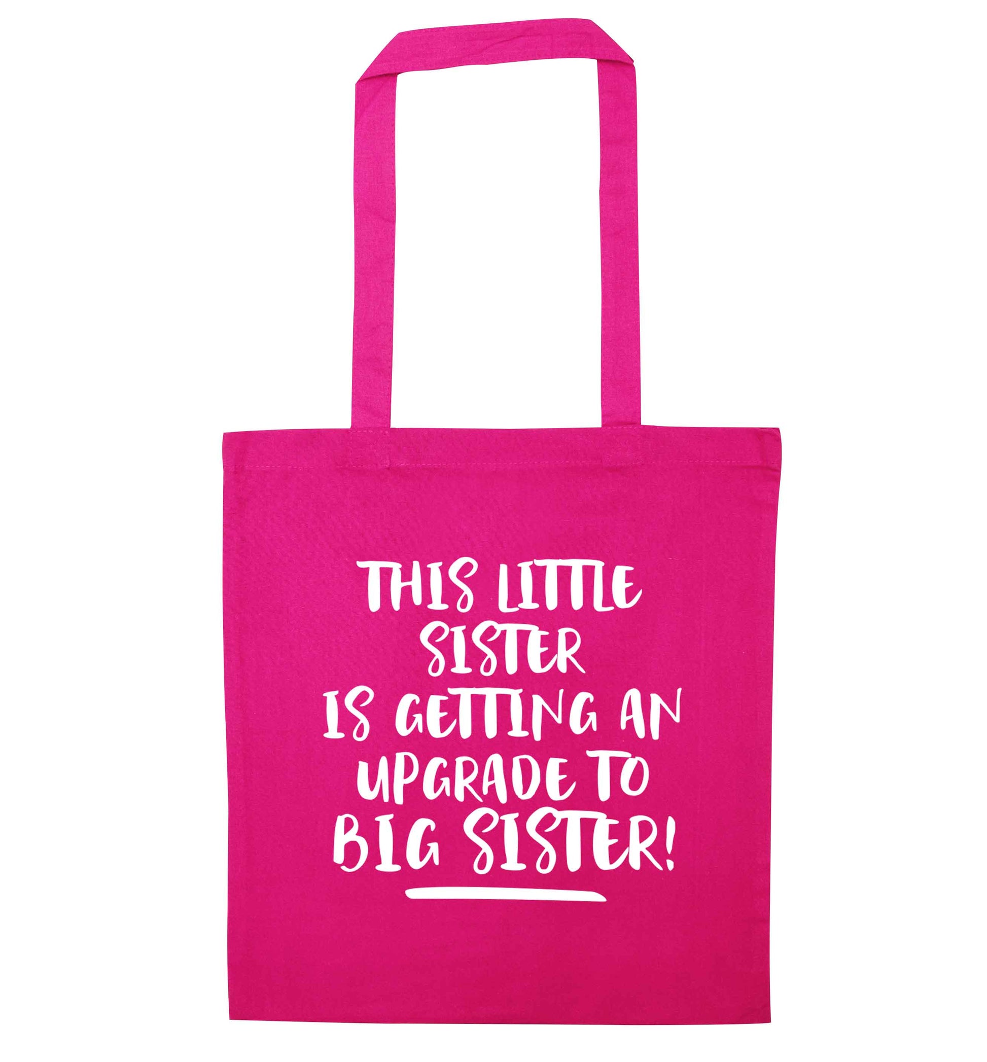 This little sister is getting an upgrade to big sister! pink tote bag