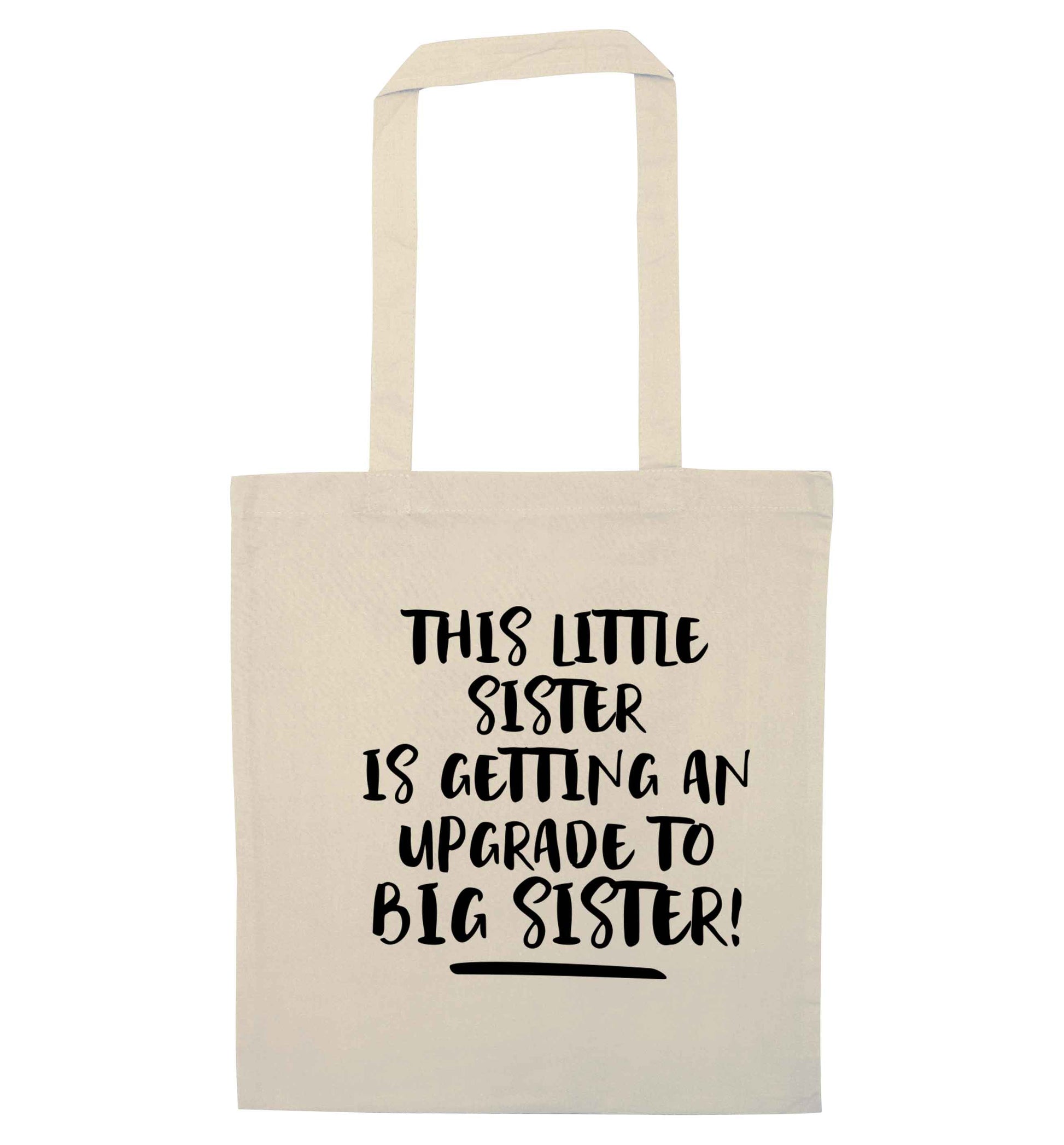 This little sister is getting an upgrade to big sister! natural tote bag