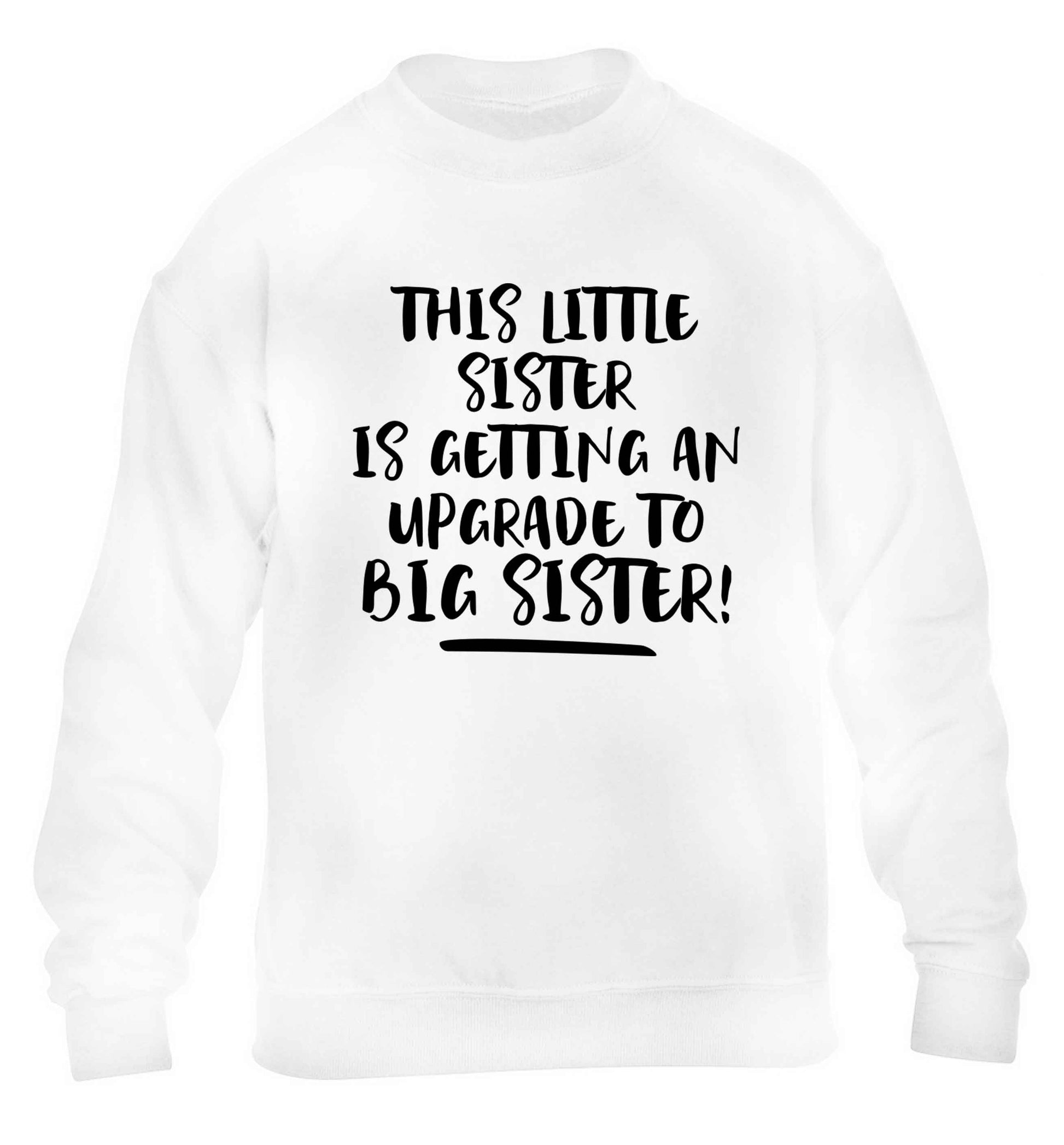 This little sister is getting an upgrade to big sister! children's white sweater 12-13 Years