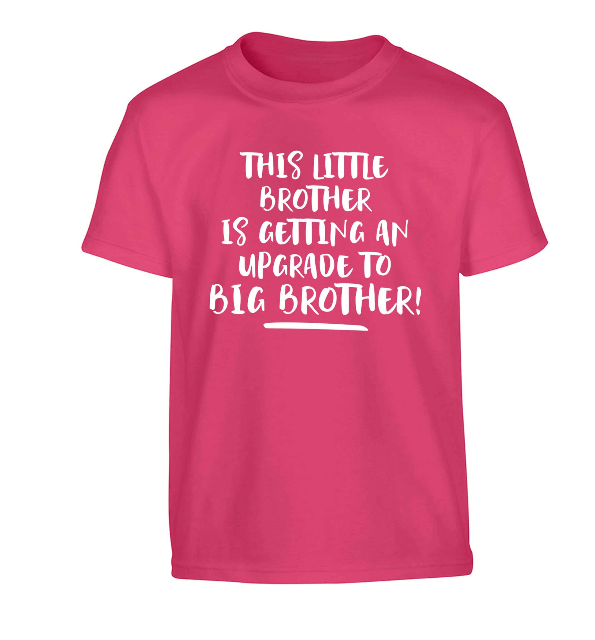 This little brother is getting an upgrade to big brother! Children's pink Tshirt 12-13 Years