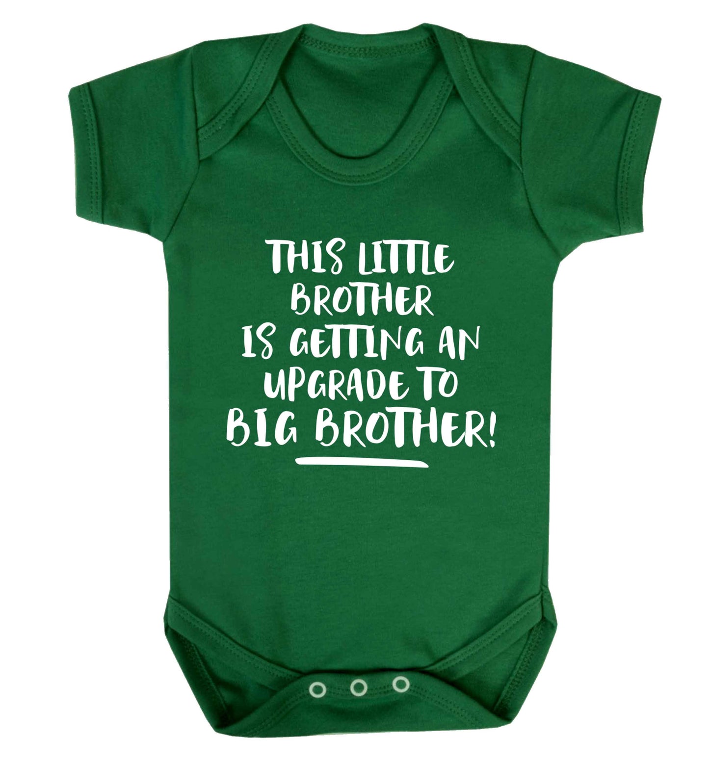 This little brother is getting an upgrade to big brother! Baby Vest green 18-24 months