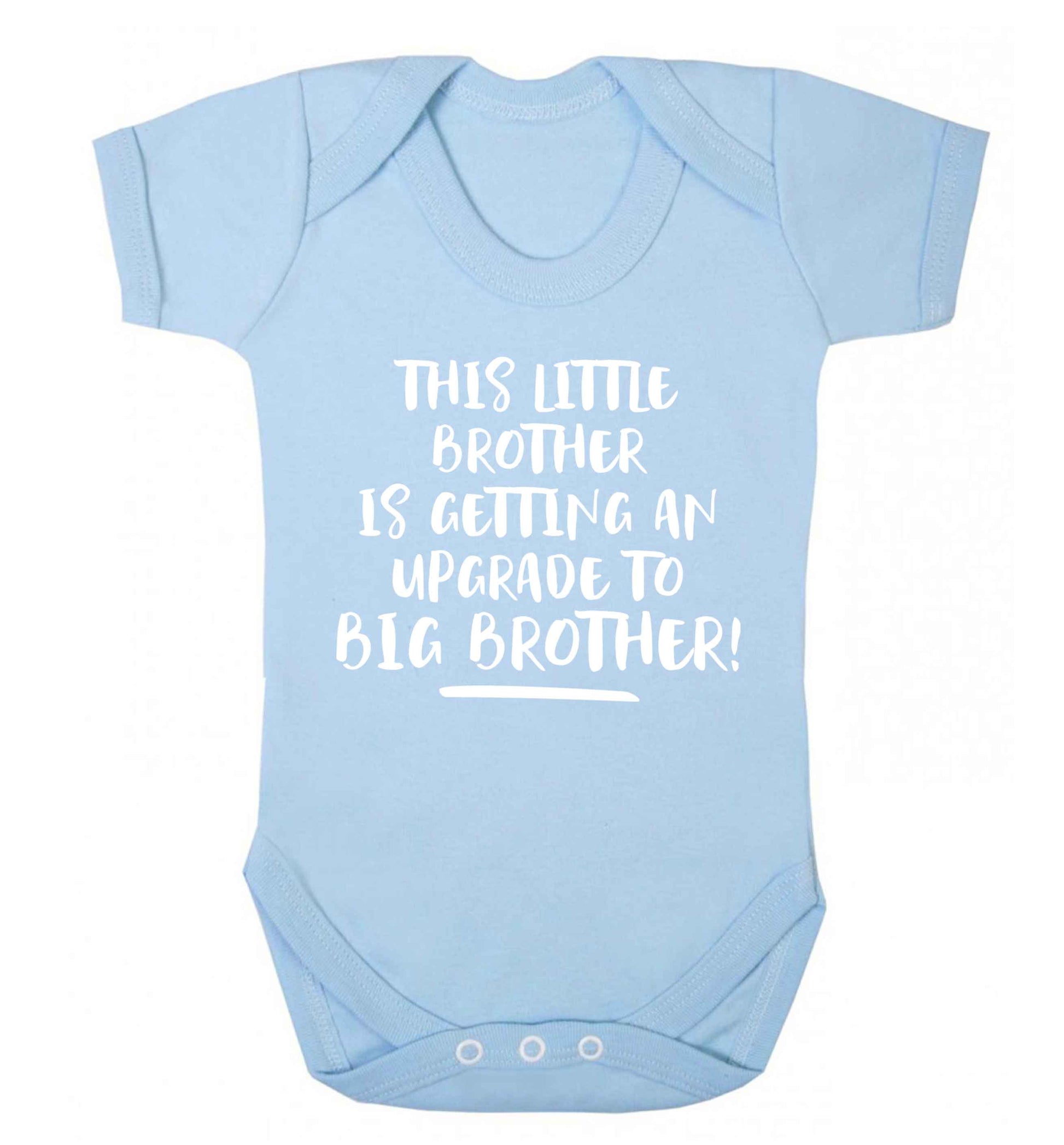 This little brother is getting an upgrade to big brother! Baby Vest pale blue 18-24 months