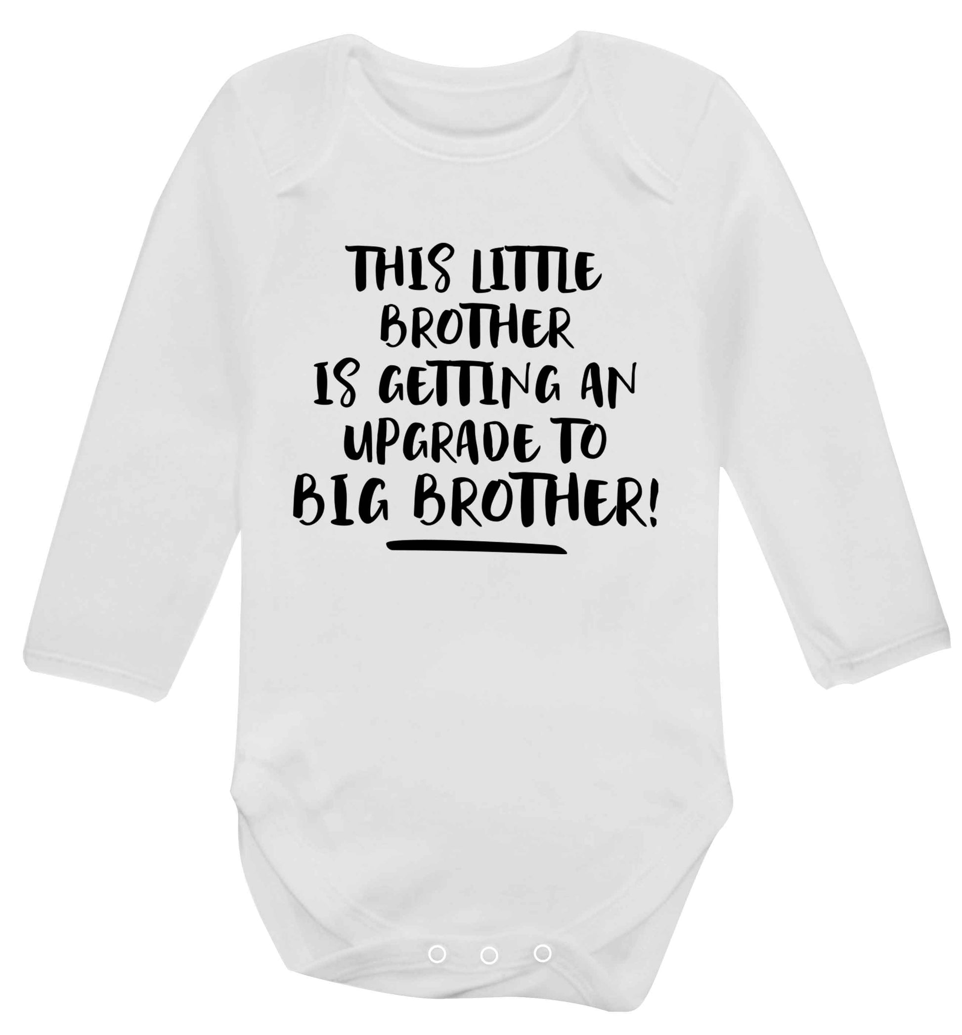 This little brother is getting an upgrade to big brother! Baby Vest long sleeved white 6-12 months