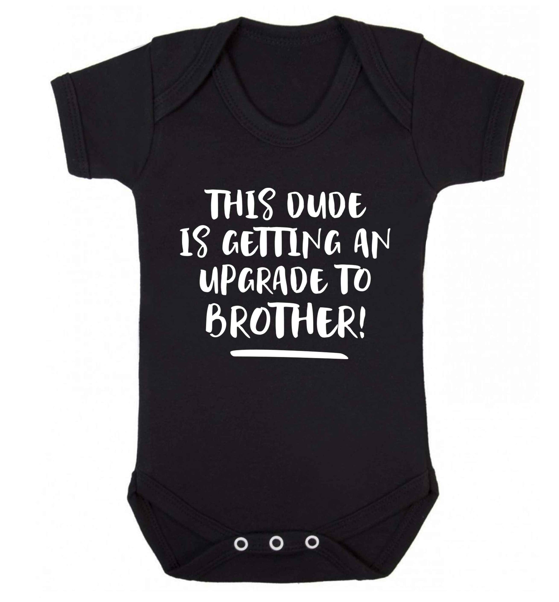 This dude is getting an upgrade to brother! Baby Vest black 18-24 months