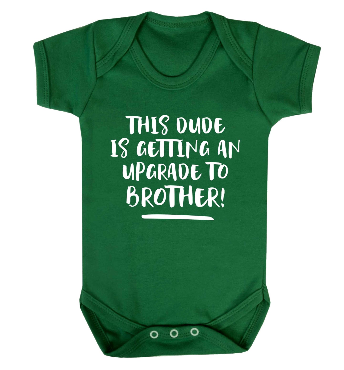 This dude is getting an upgrade to brother! Baby Vest green 18-24 months
