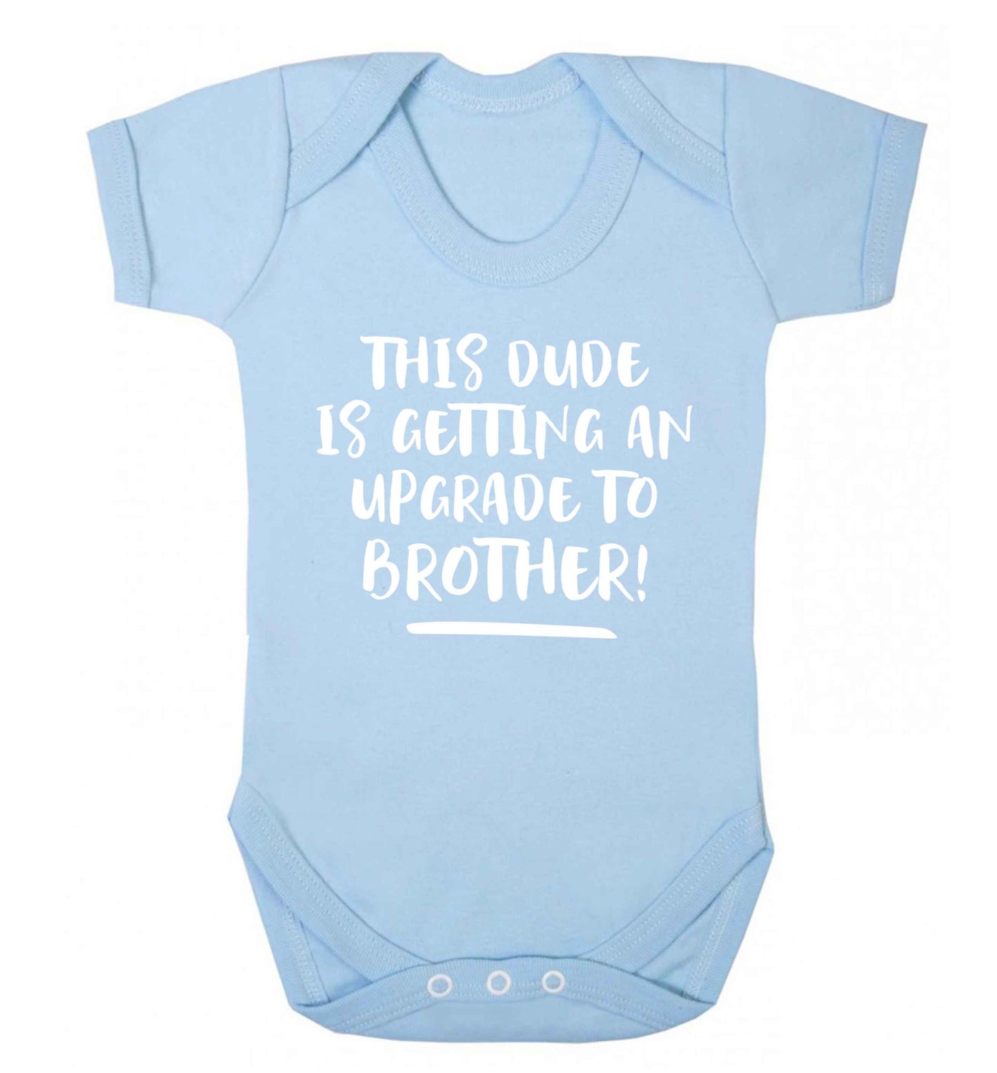 This dude is getting an upgrade to brother! Baby Vest pale blue 18-24 months