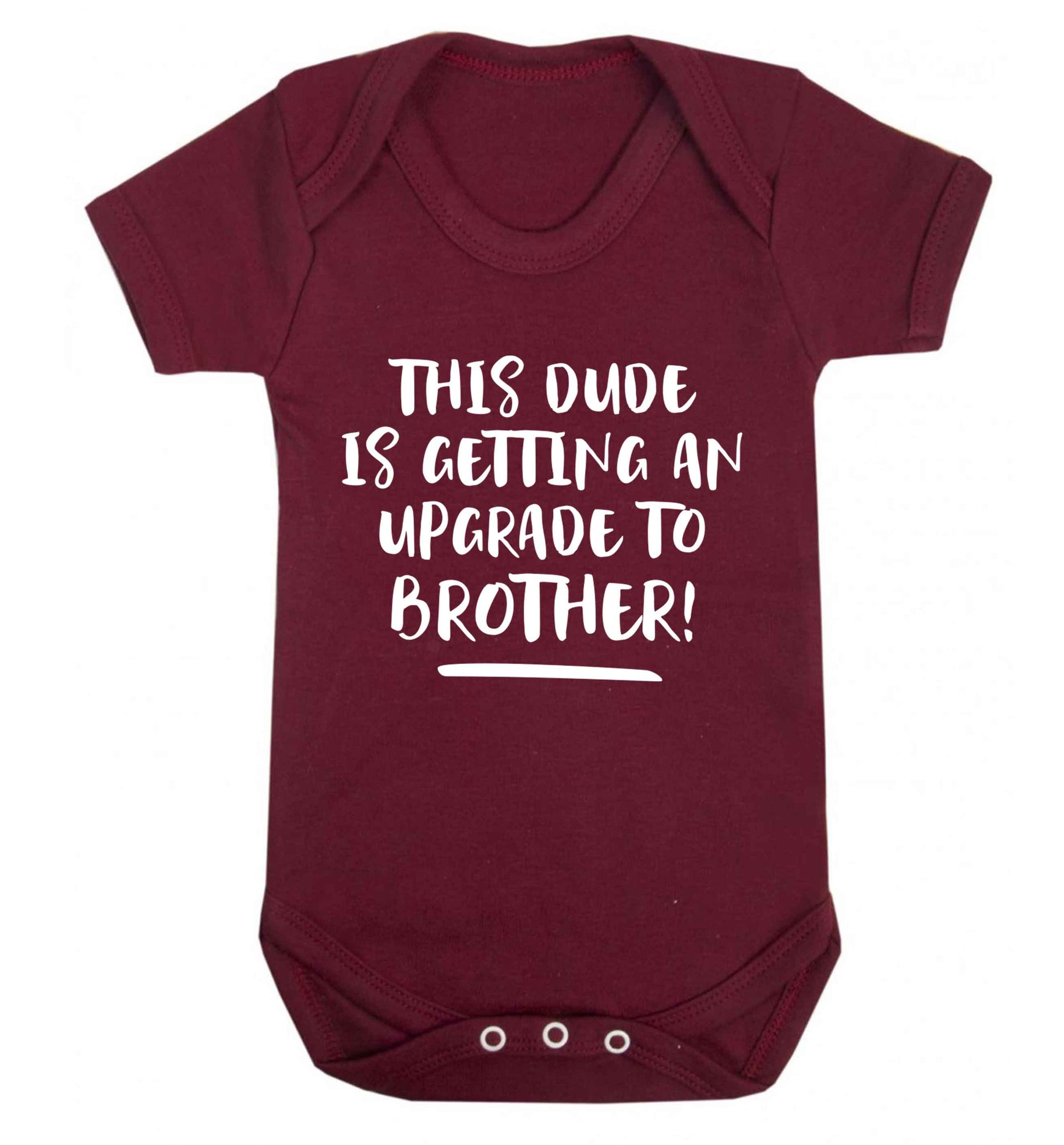 This dude is getting an upgrade to brother! Baby Vest maroon 18-24 months