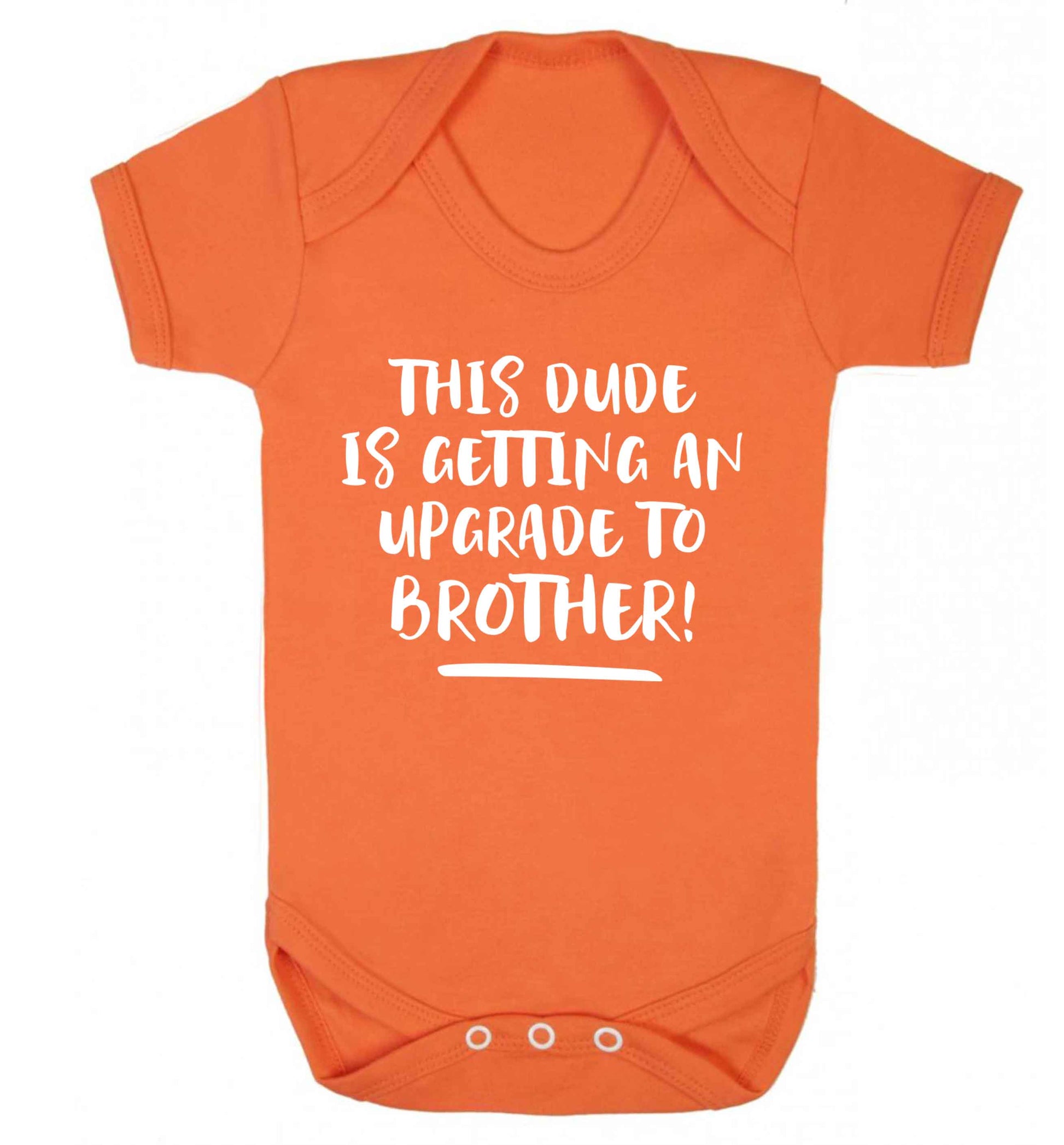 This dude is getting an upgrade to brother! Baby Vest orange 18-24 months