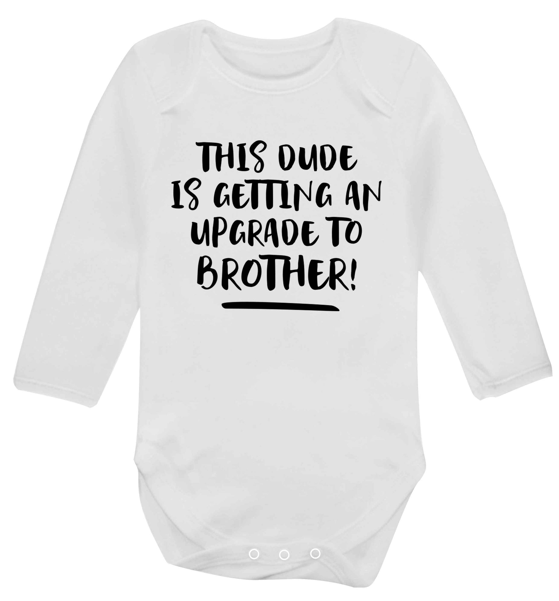 This dude is getting an upgrade to brother! Baby Vest long sleeved white 6-12 months