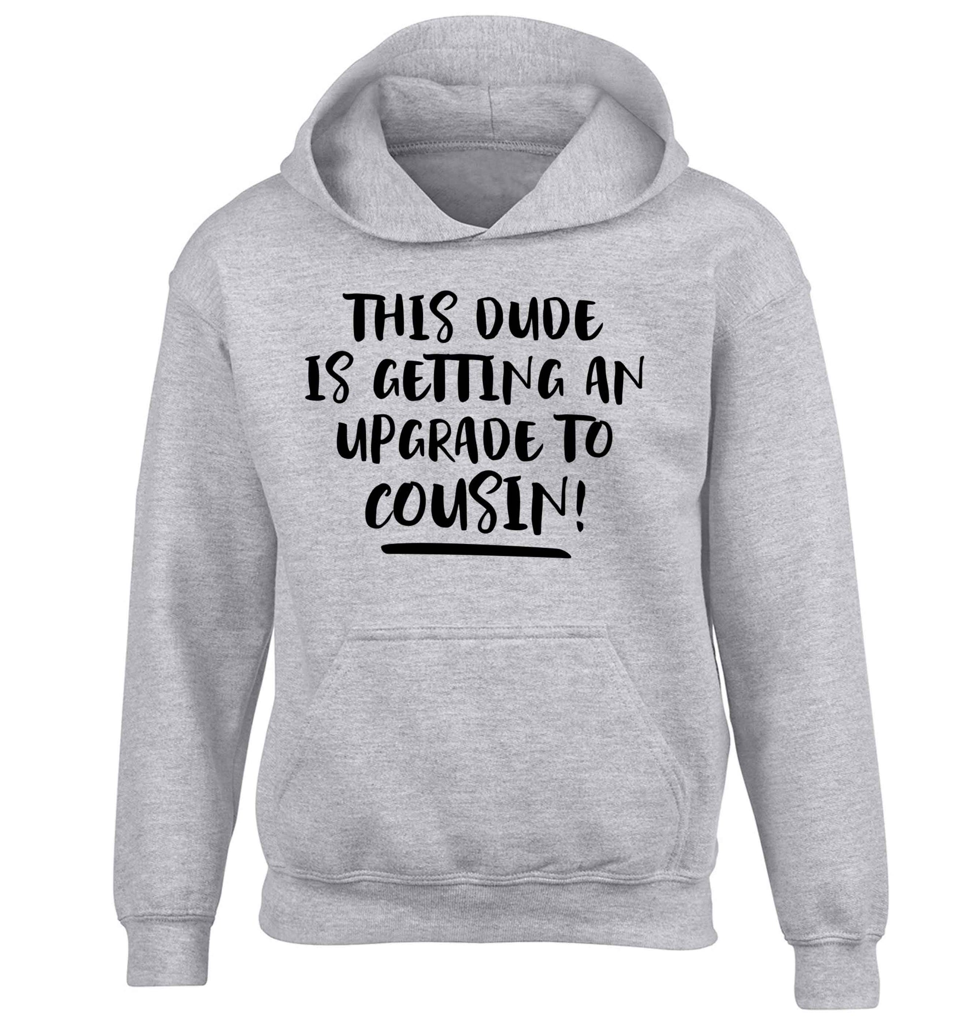 This dude is getting an upgrade to cousin! children's grey hoodie 12-13 Years