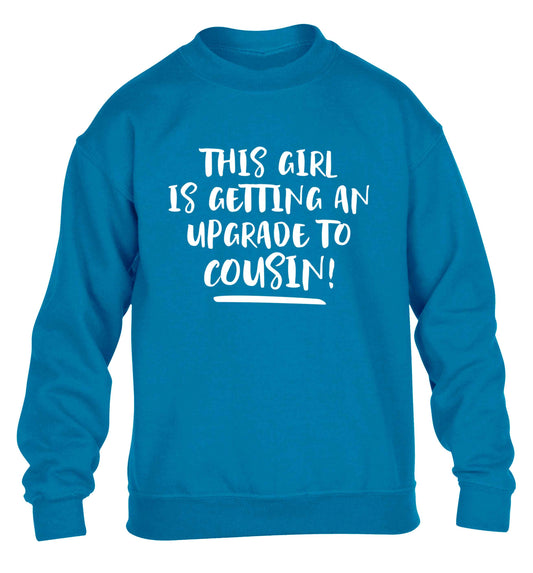 This girl is getting an upgrade to cousin! children's blue sweater 12-13 Years