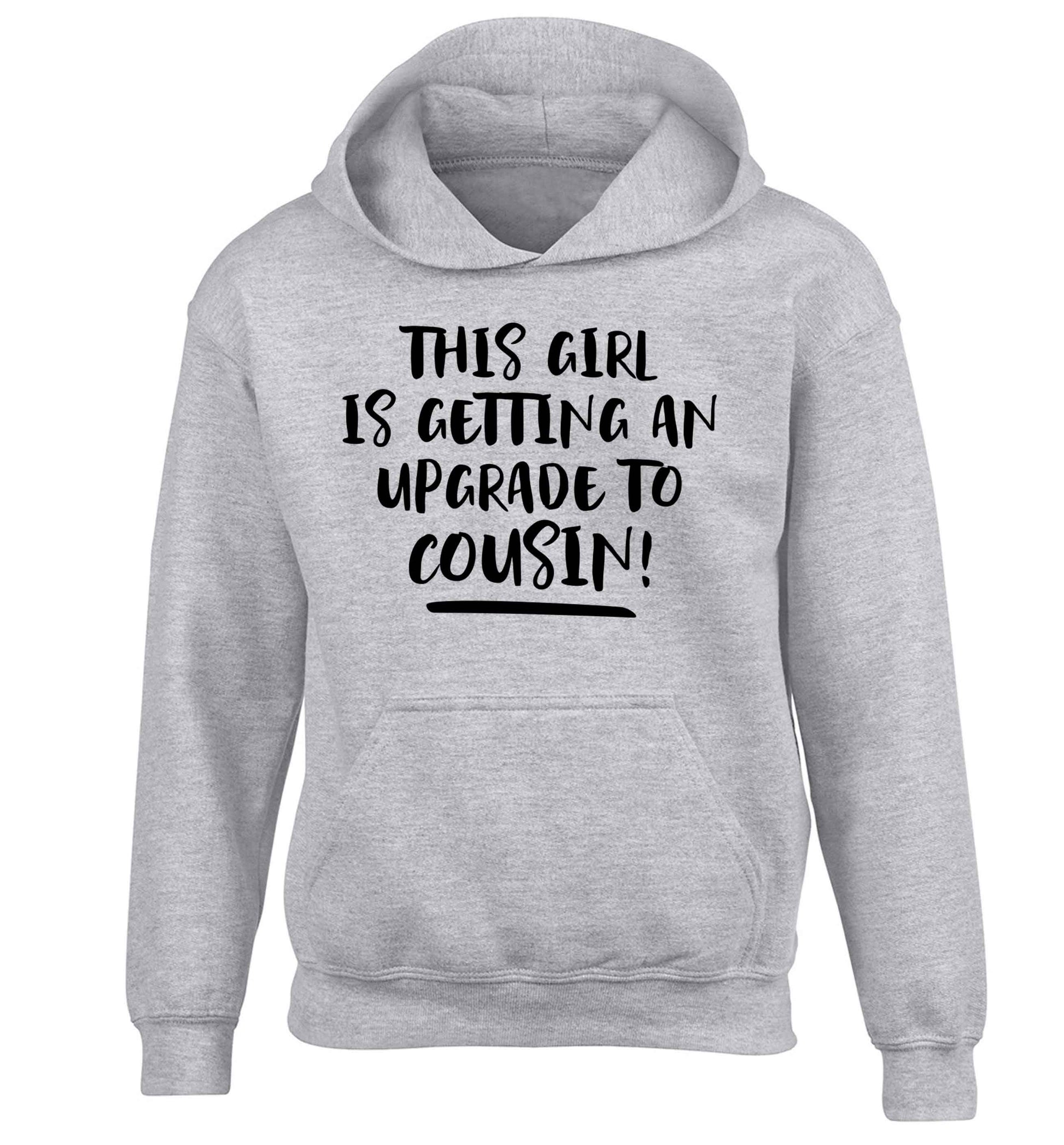 This girl is getting an upgrade to cousin! children's grey hoodie 12-13 Years