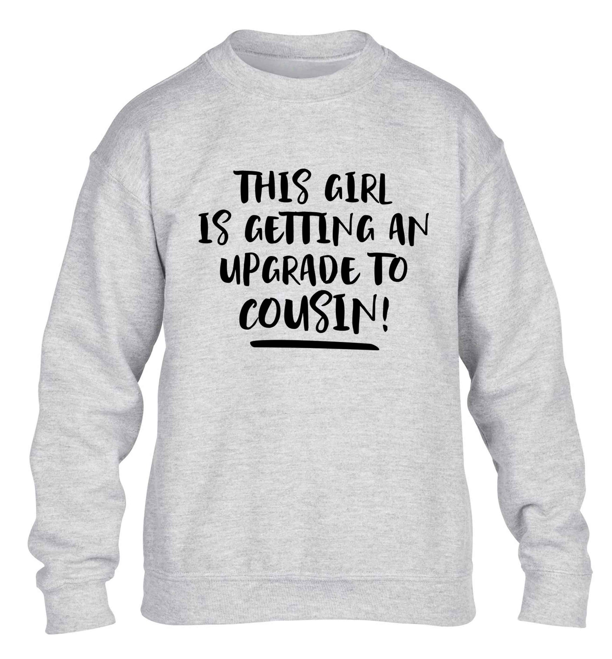 This girl is getting an upgrade to cousin! children's grey sweater 12-13 Years