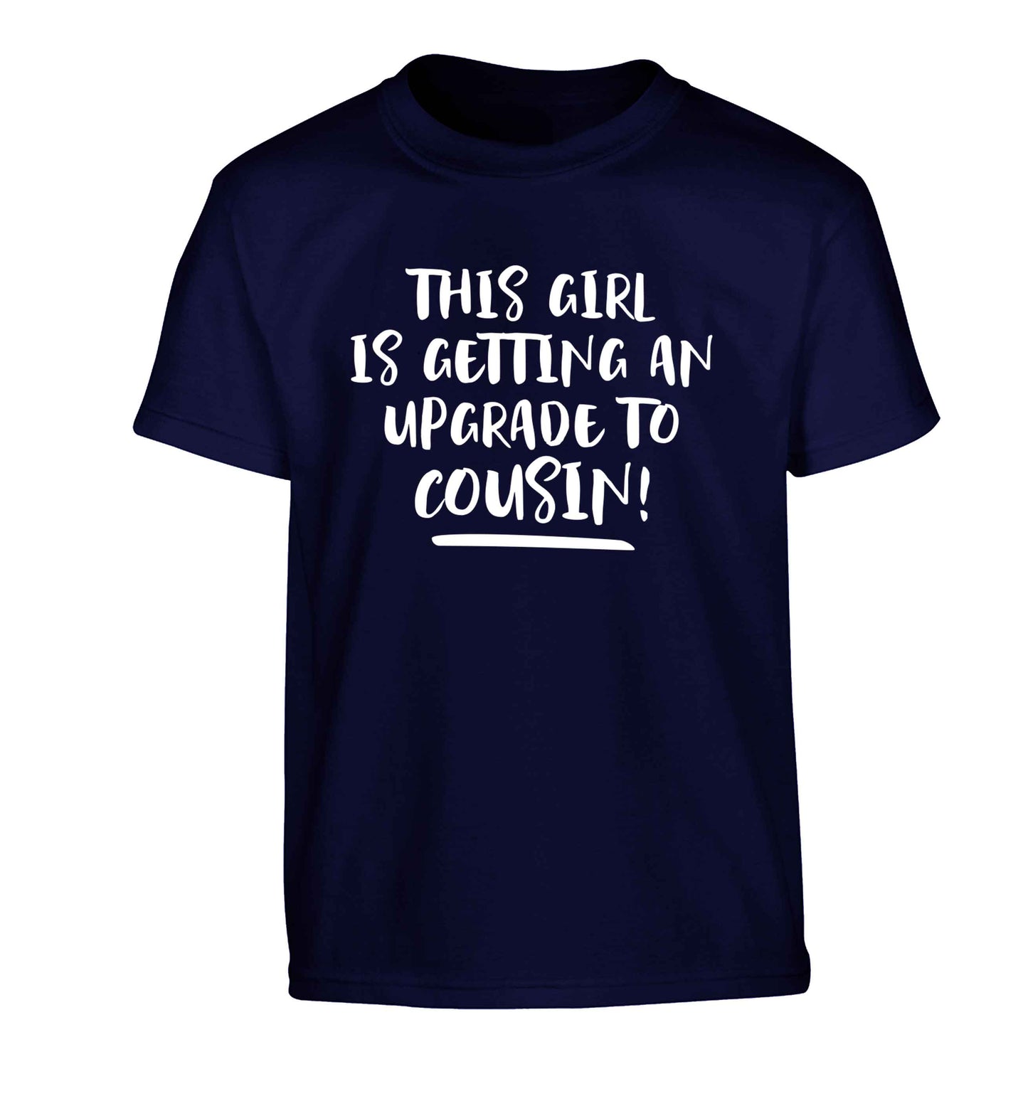 This girl is getting an upgrade to cousin! Children's navy Tshirt 12-13 Years