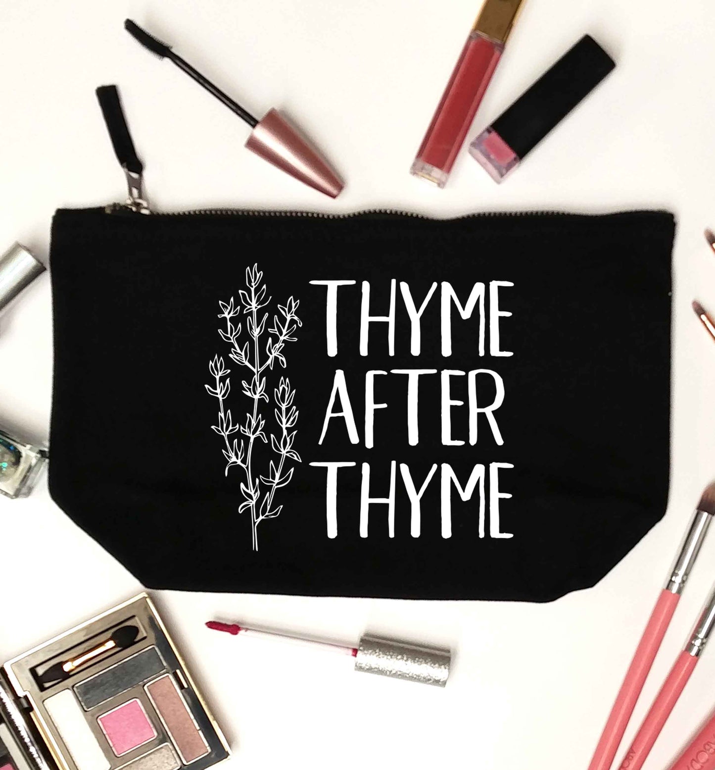 Thyme after thyme black makeup bag