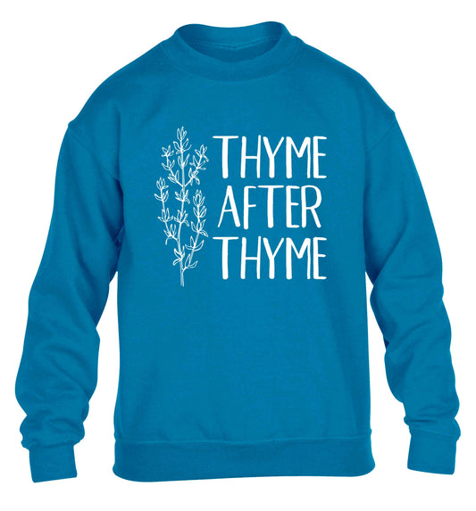 Thyme after thyme children's blue sweater 12-13 Years