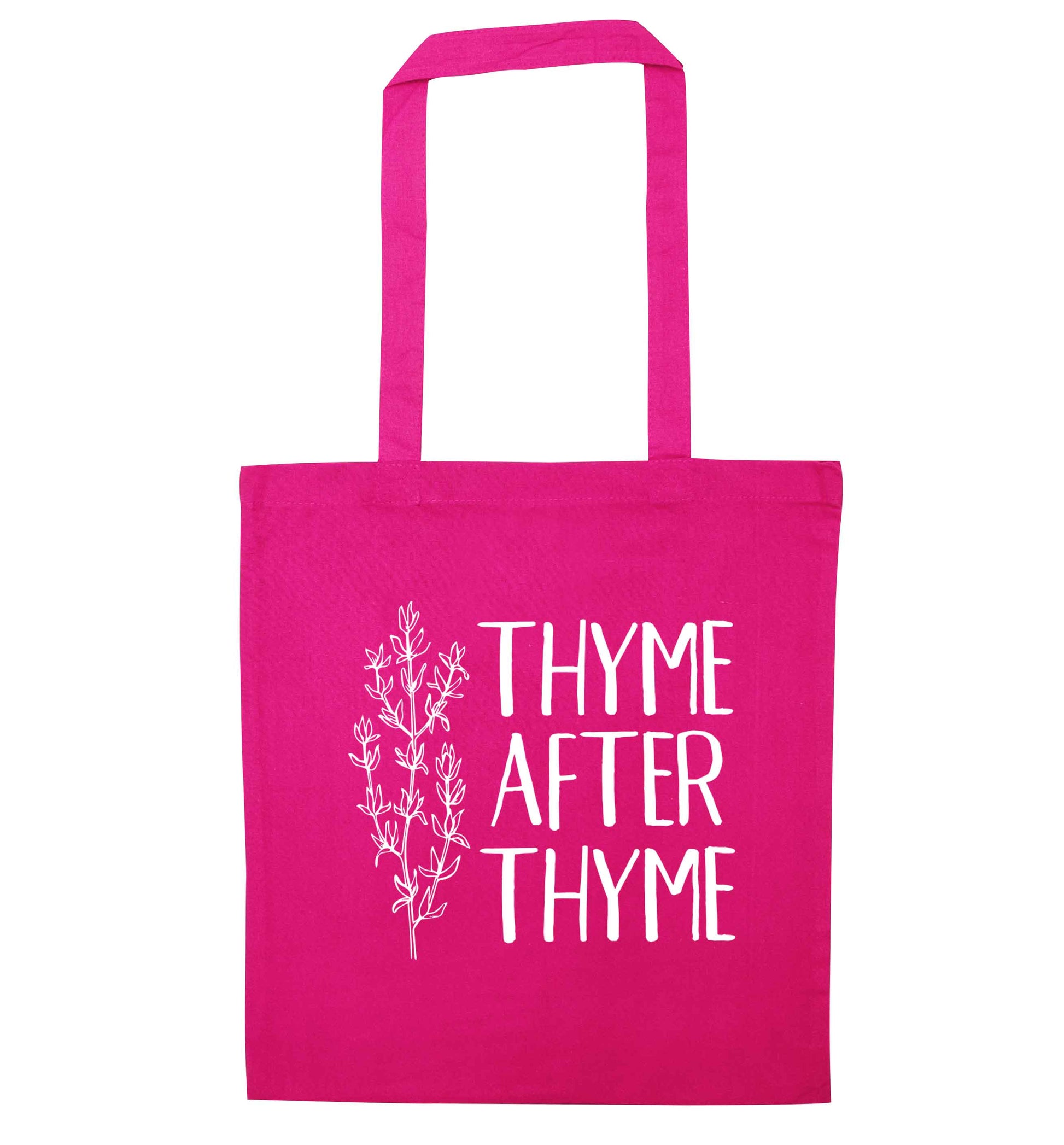 Thyme after thyme pink tote bag