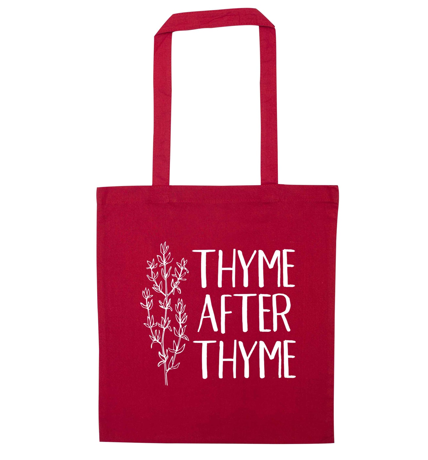 Thyme after thyme red tote bag