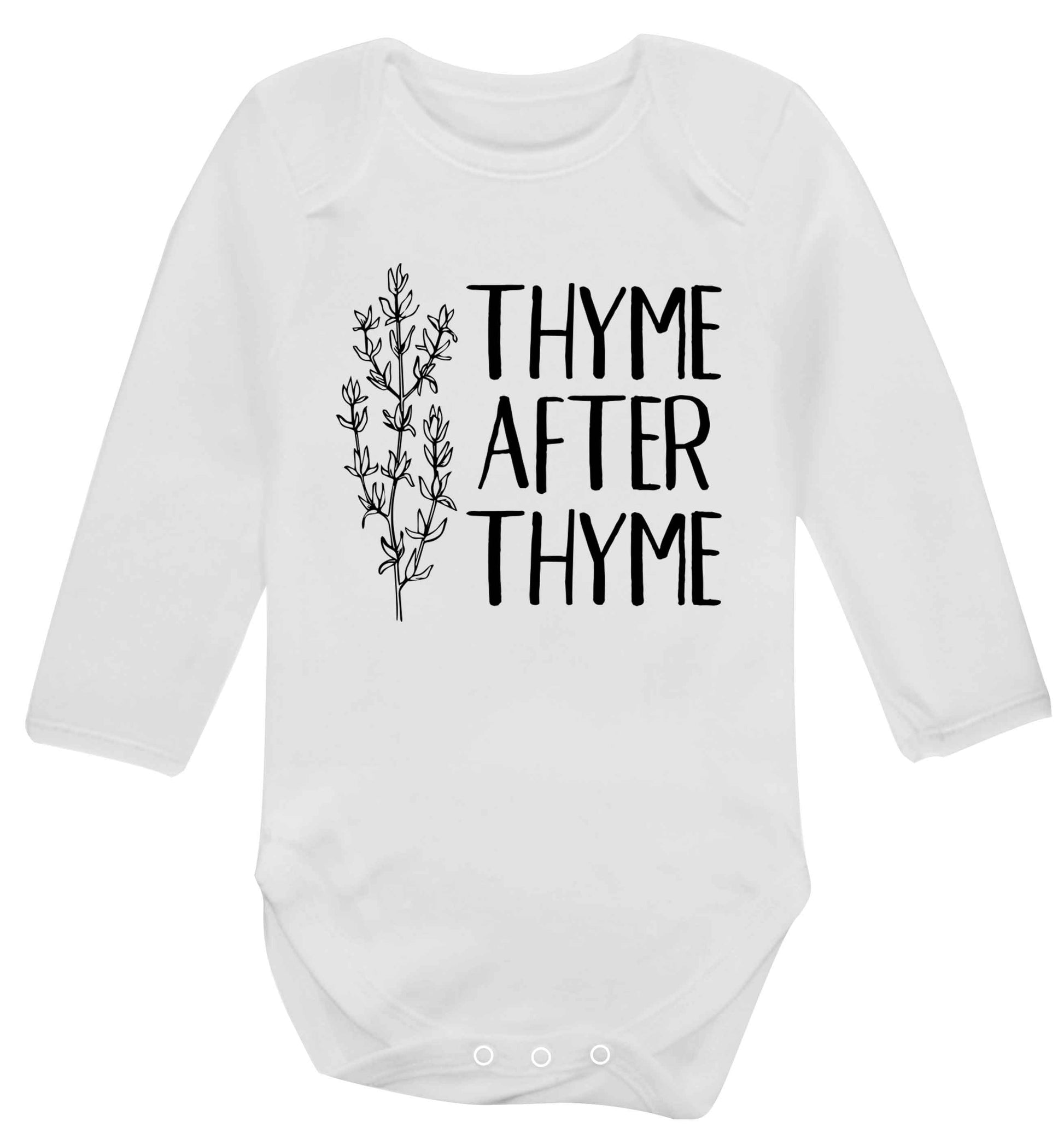 Thyme after thyme Baby Vest long sleeved white 6-12 months