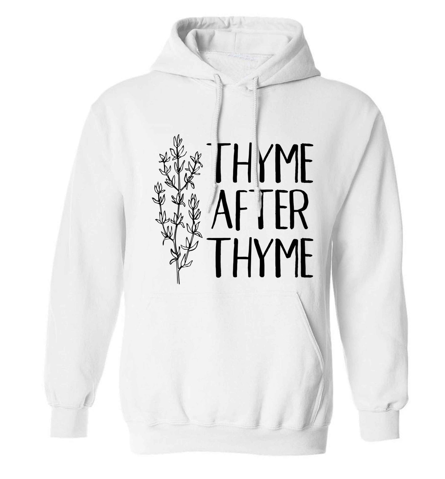Thyme after thyme adults unisex white hoodie 2XL