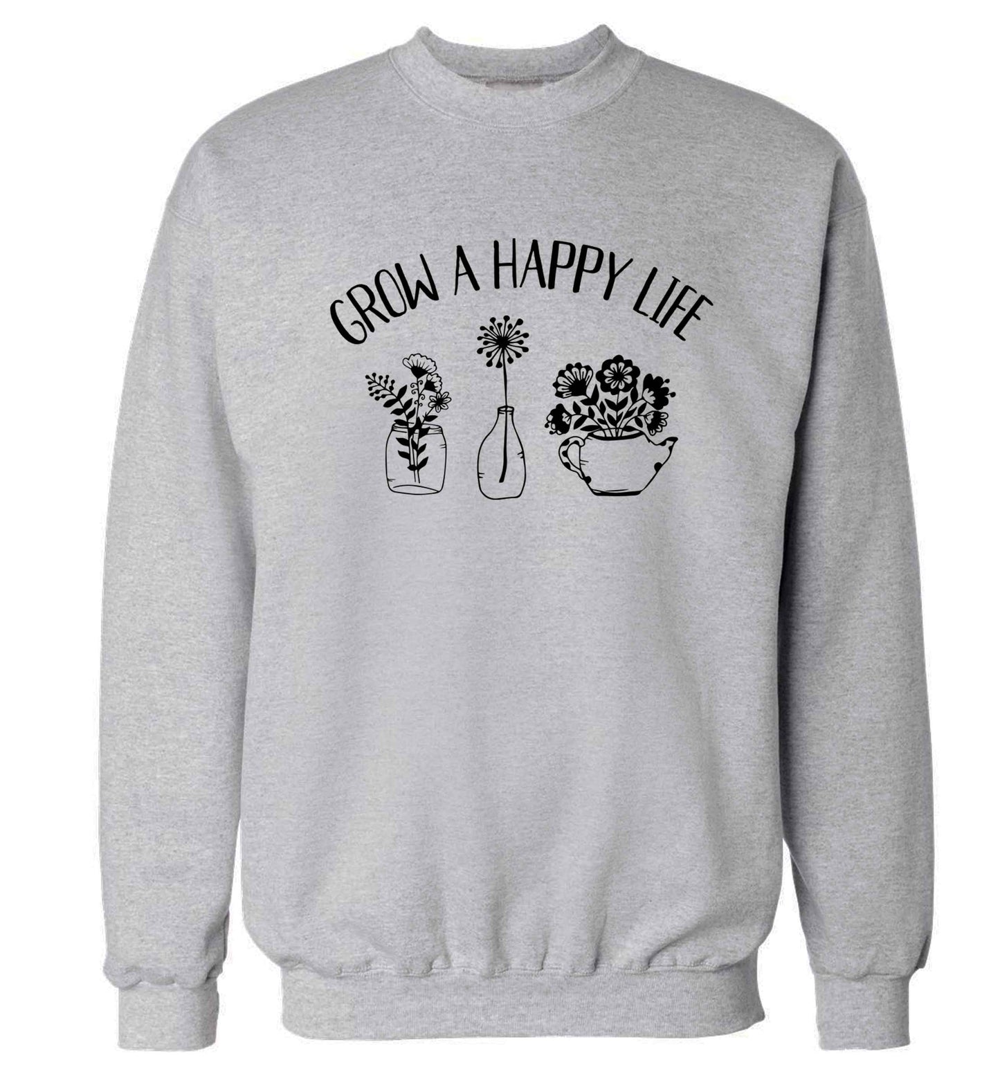 Grow a happy life Adult's unisex grey Sweater 2XL