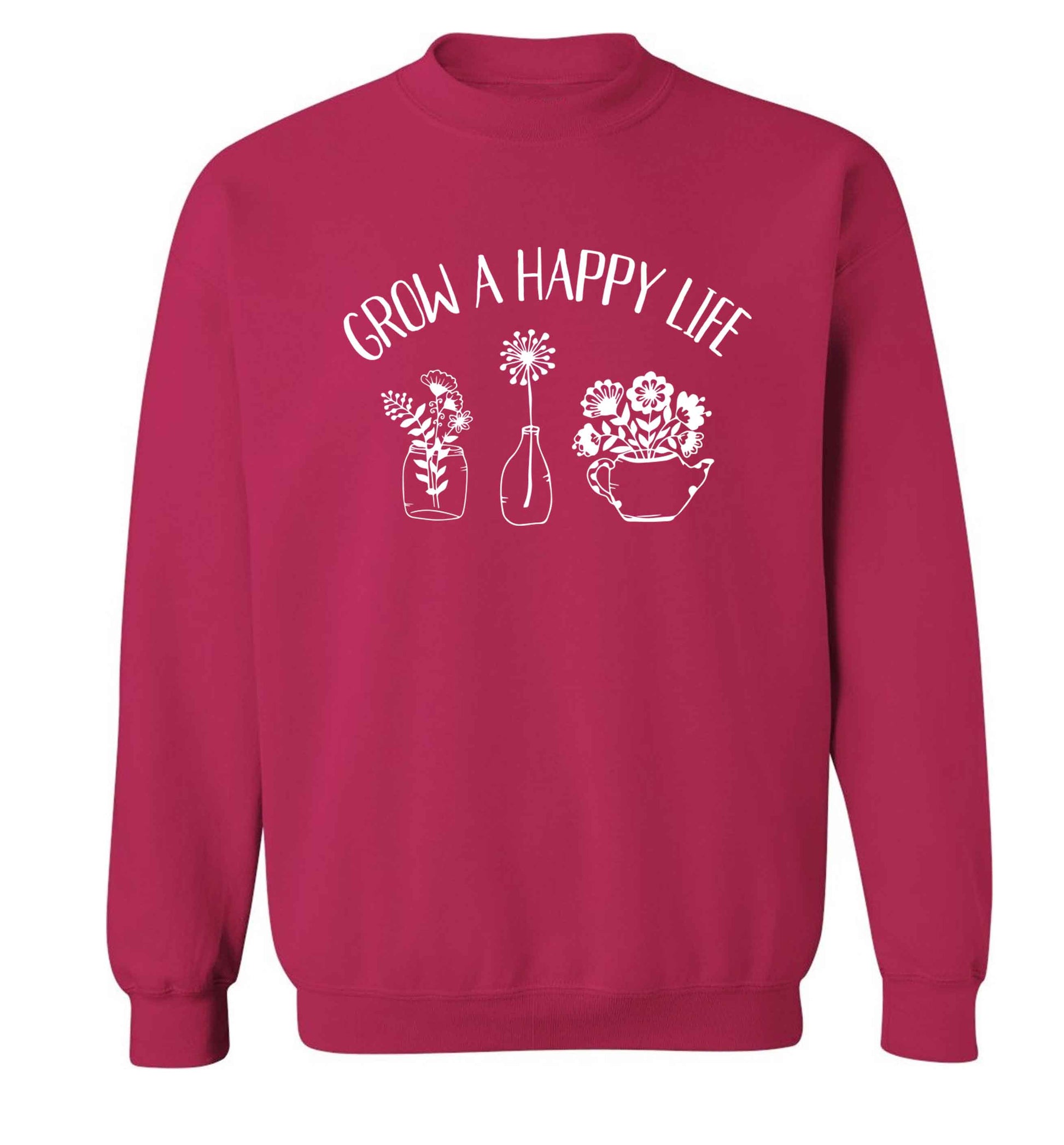 Grow a happy life Adult's unisex pink Sweater 2XL