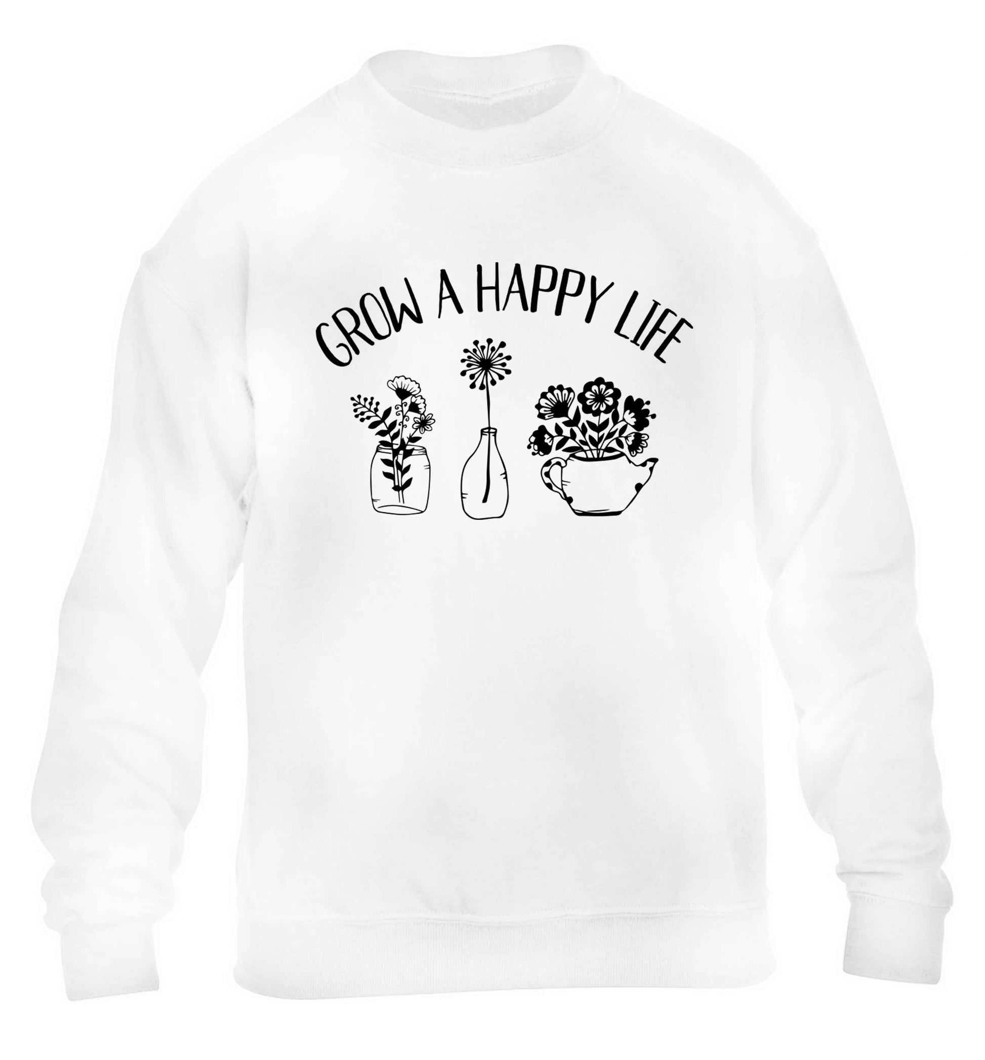 Grow a happy life children's white sweater 12-13 Years
