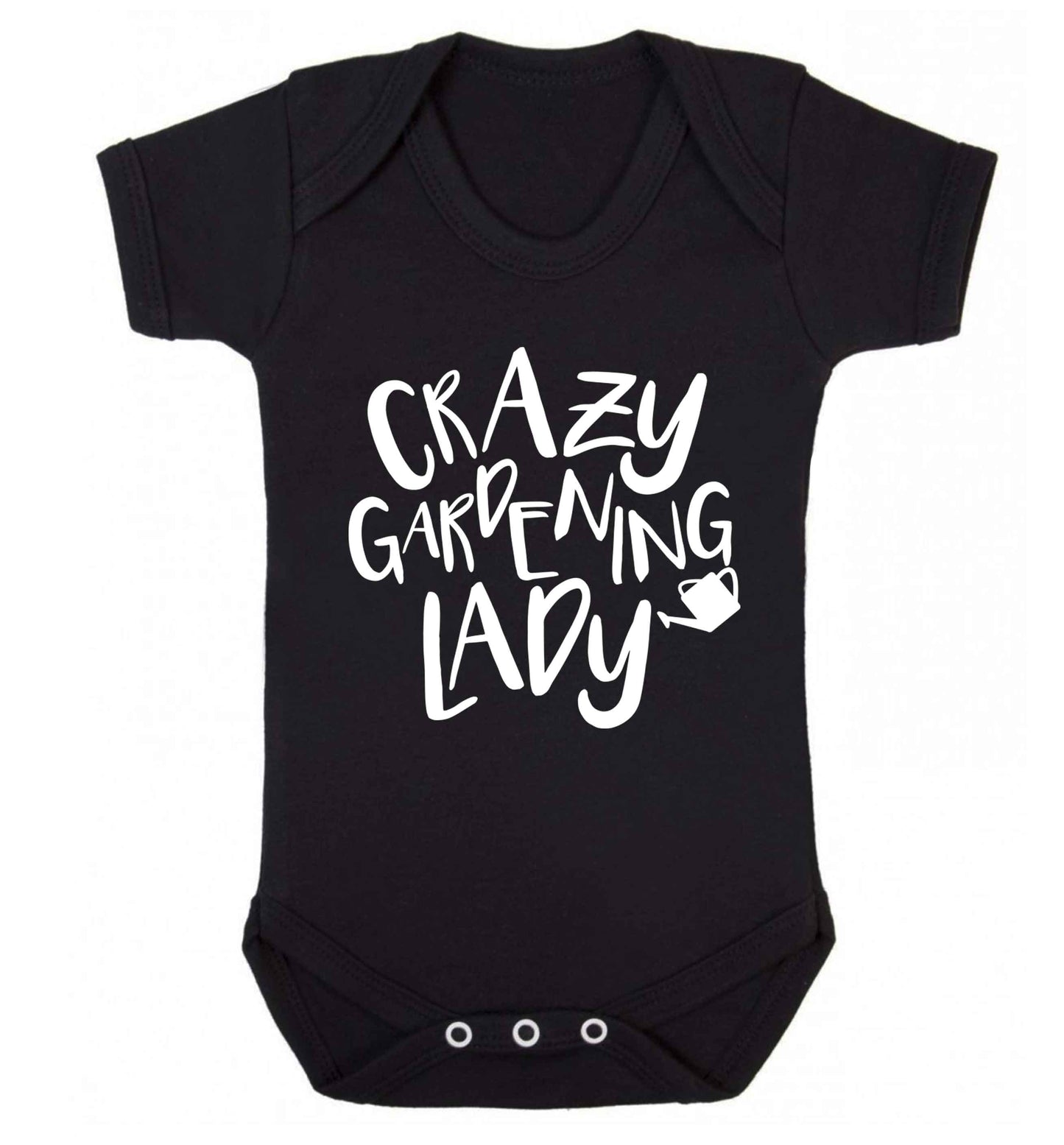 Crazy gardening lady Baby Vest black 18-24 months